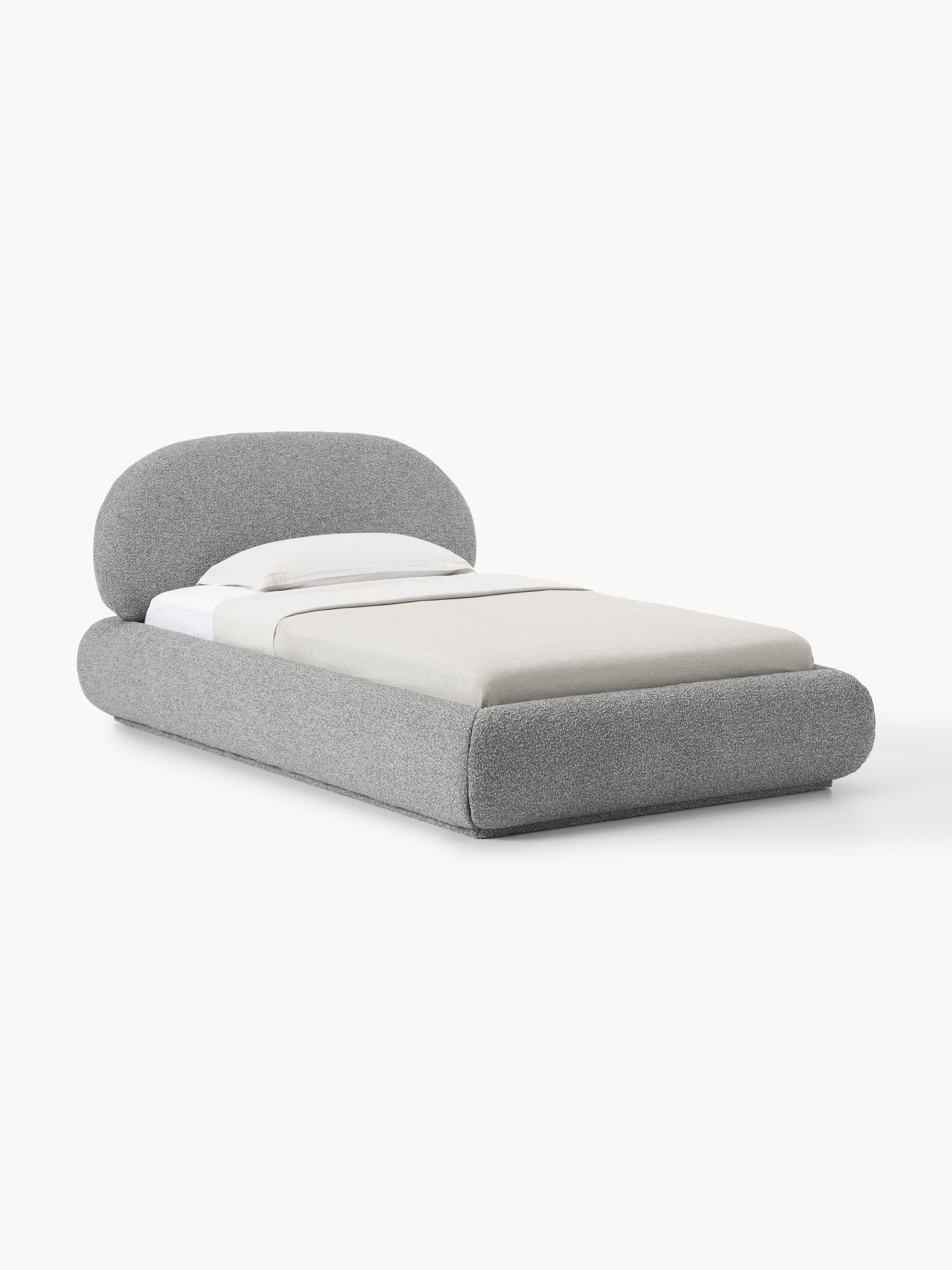 Galeriebild 1 - Bouclé-Polster-Einzelbett Alba mit Stauraum