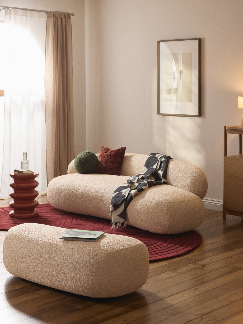 XL Sofa-Hocker Alba aus Bouclé