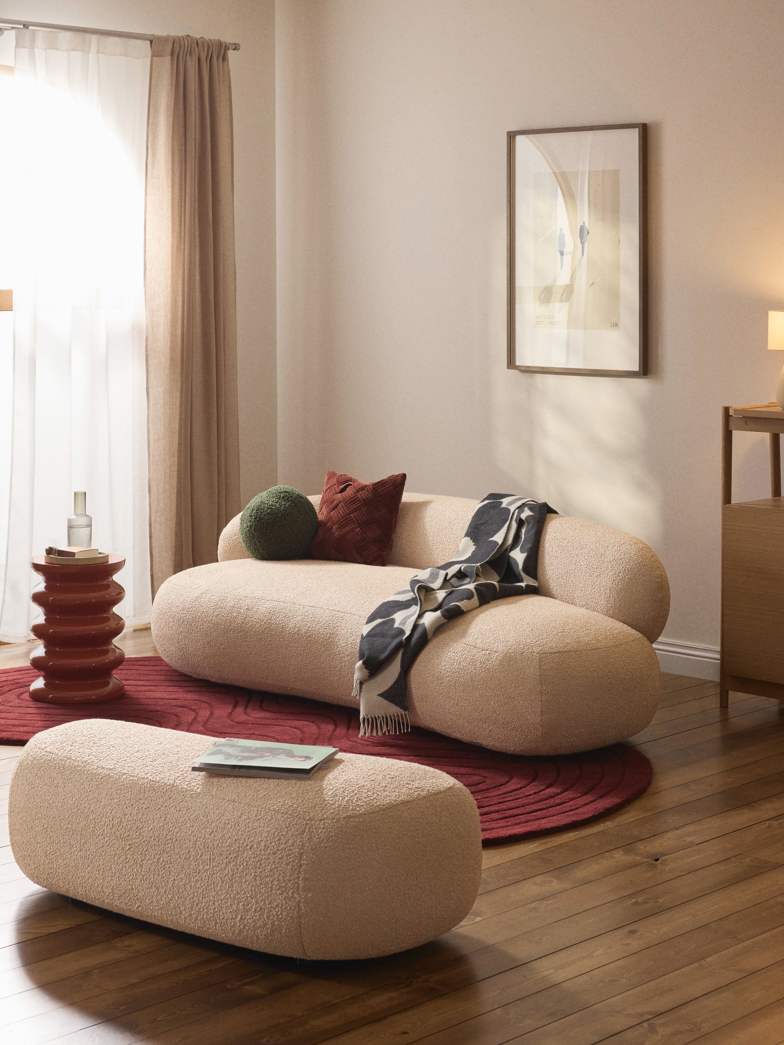 XL Sofa-Hocker Alba aus Bouclé