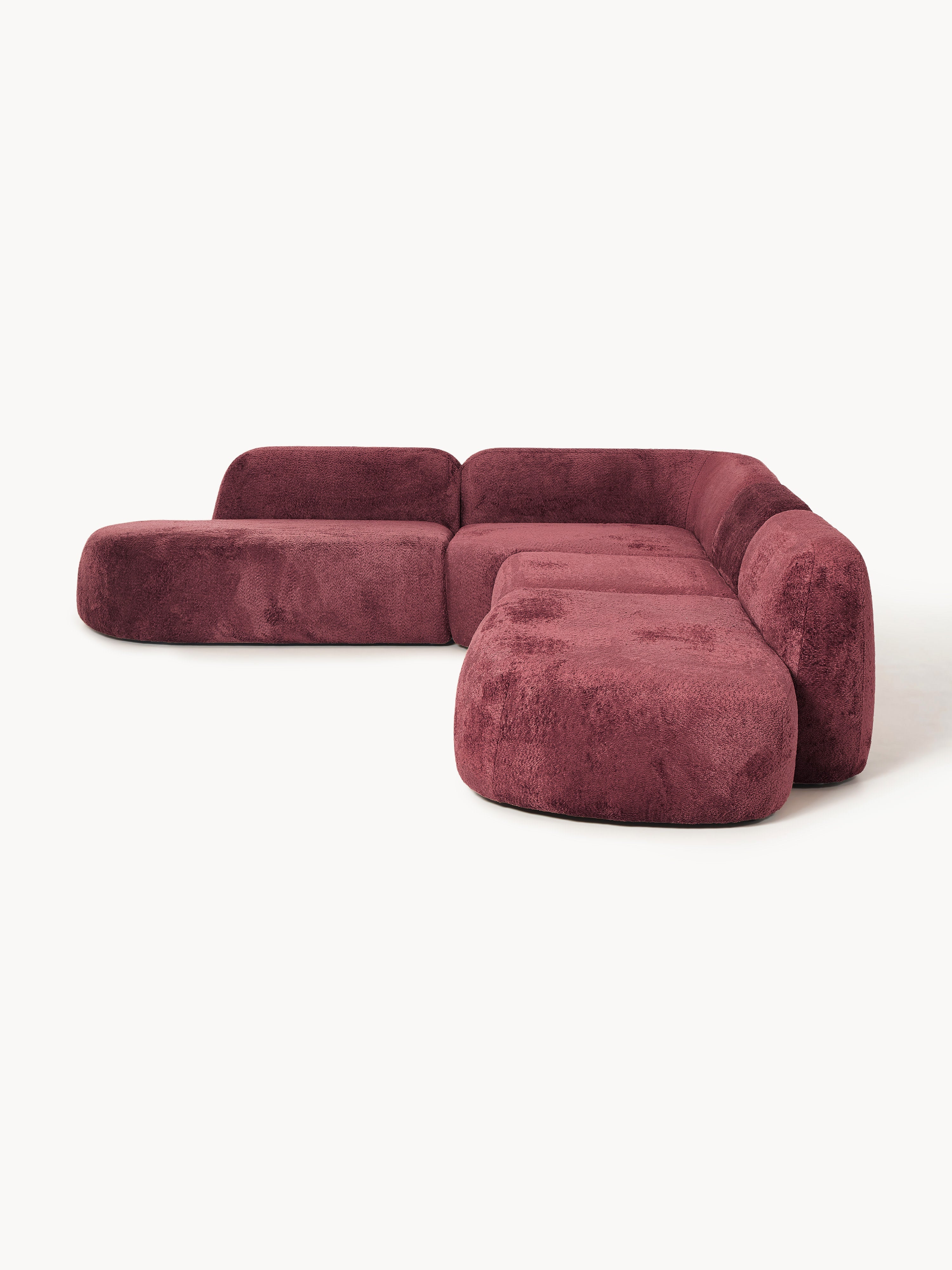 XL Modulares Teddy-Bouclé-Ecksofa Wolke mit Chaiselongue