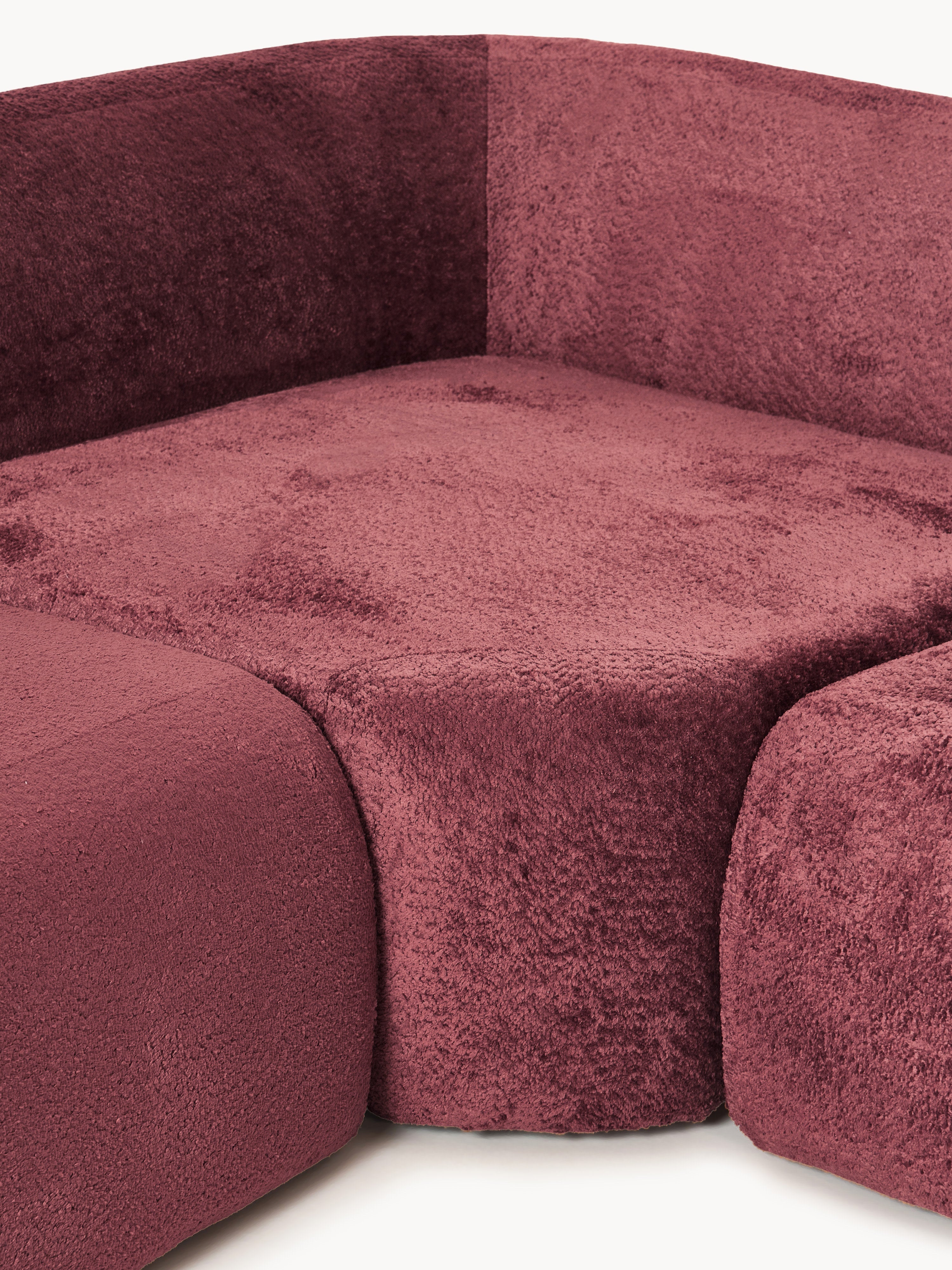 XL Modulares Teddy-Bouclé-Ecksofa Wolke mit Chaiselongue