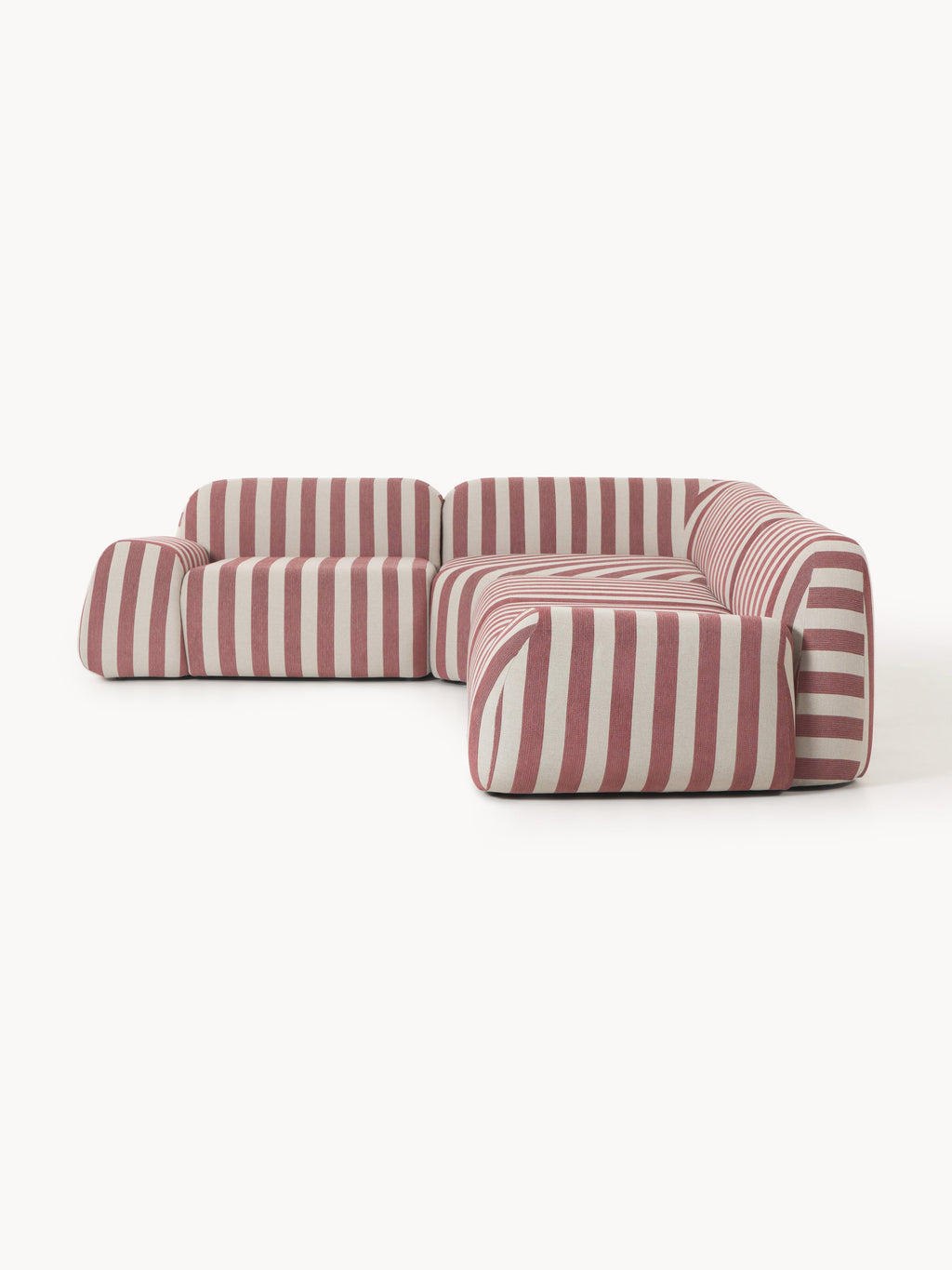 Modulares Gestreiftes Ecksofa Wolke (4-Sitzer)