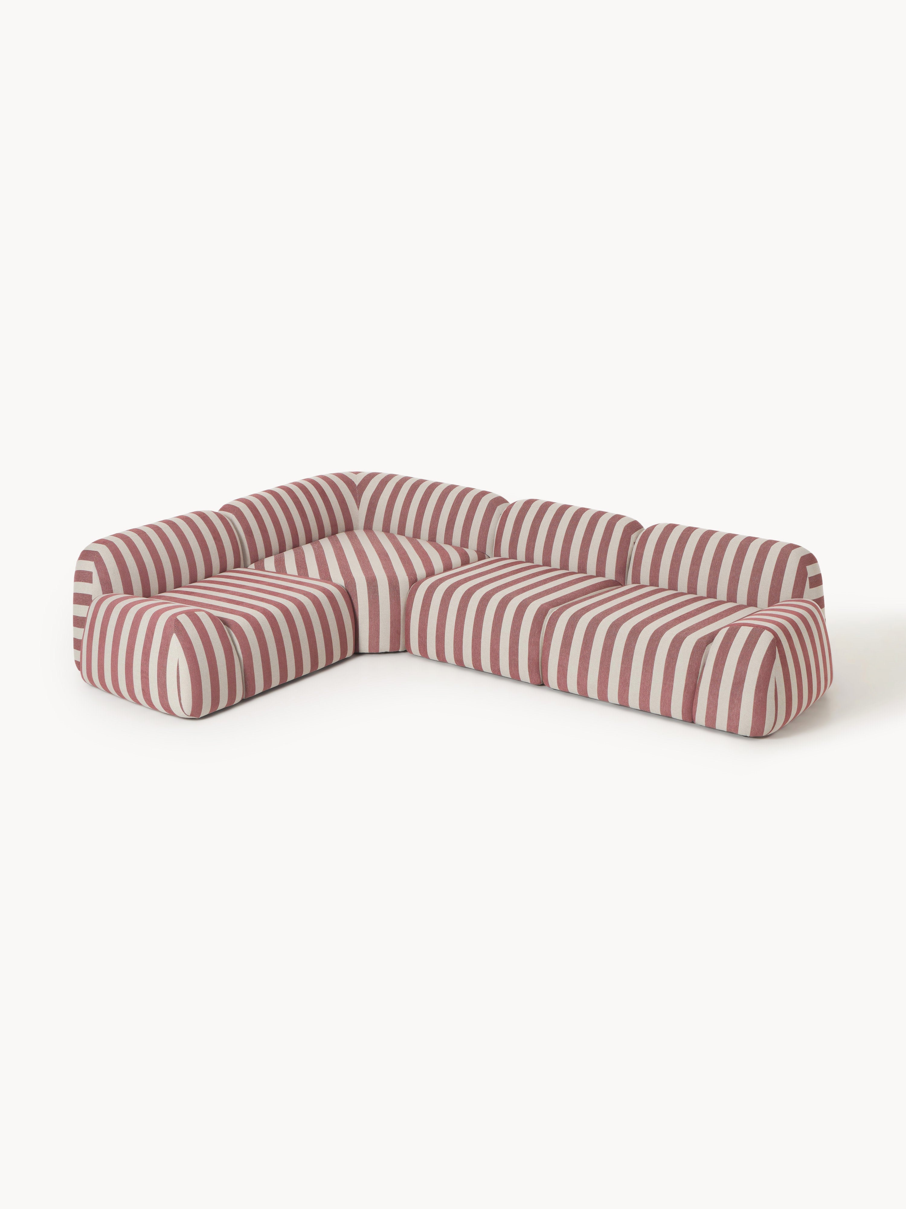 Modulares Gestreiftes Ecksofa Wolke (4-Sitzer)