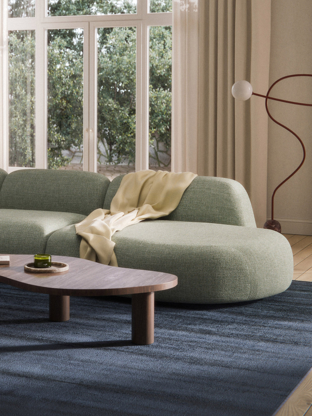 Bouclé-Chaise-Modul Wolke