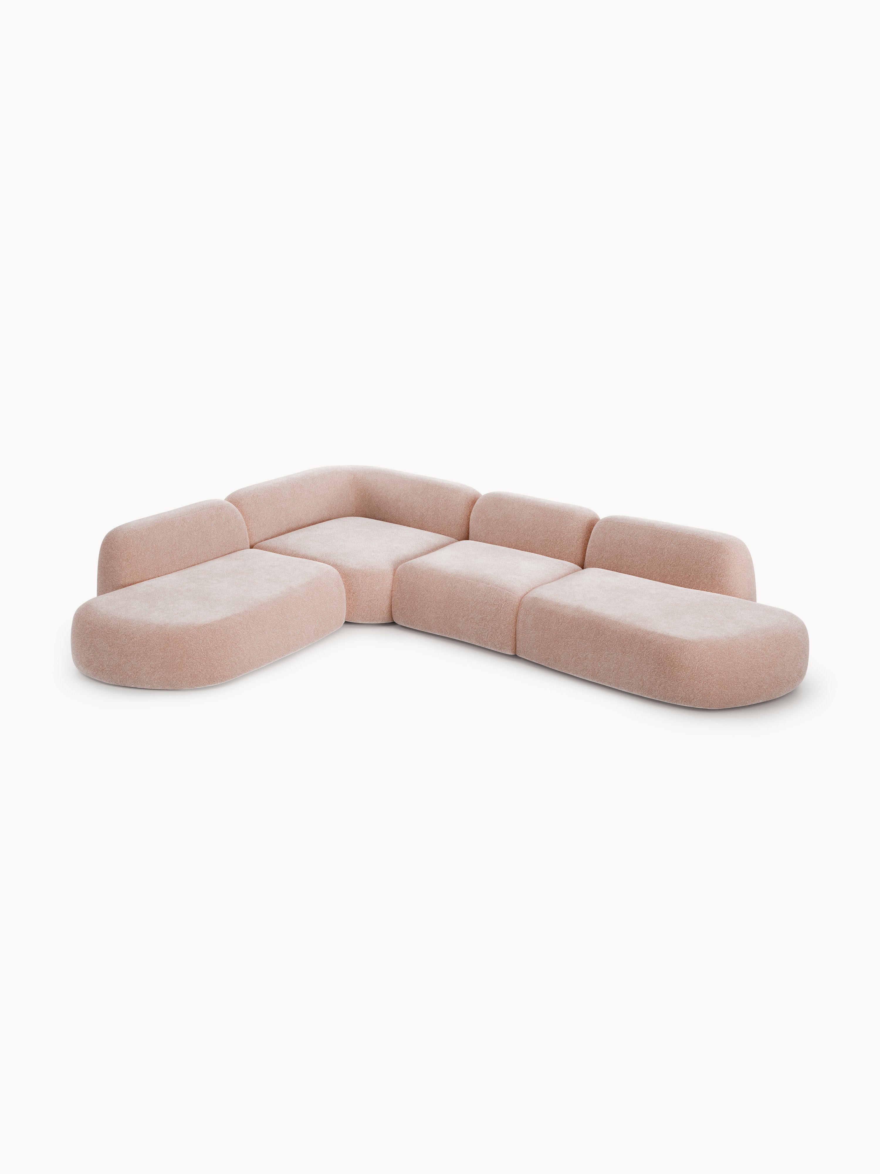 Modulares XL-Ecksofa Wolke mit Chaiselongue