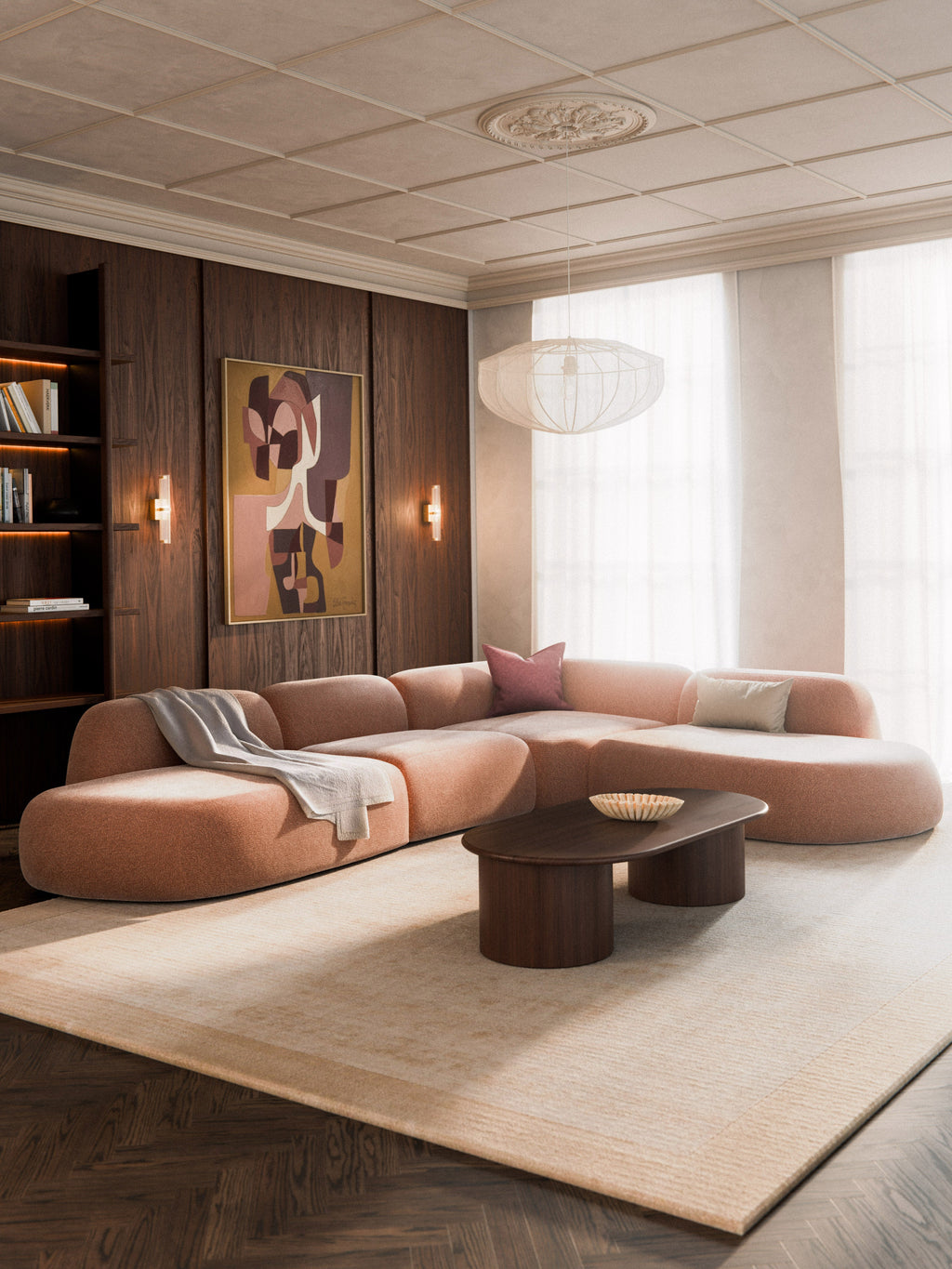 Modulares XL-Ecksofa Wolke mit Chaiselongue