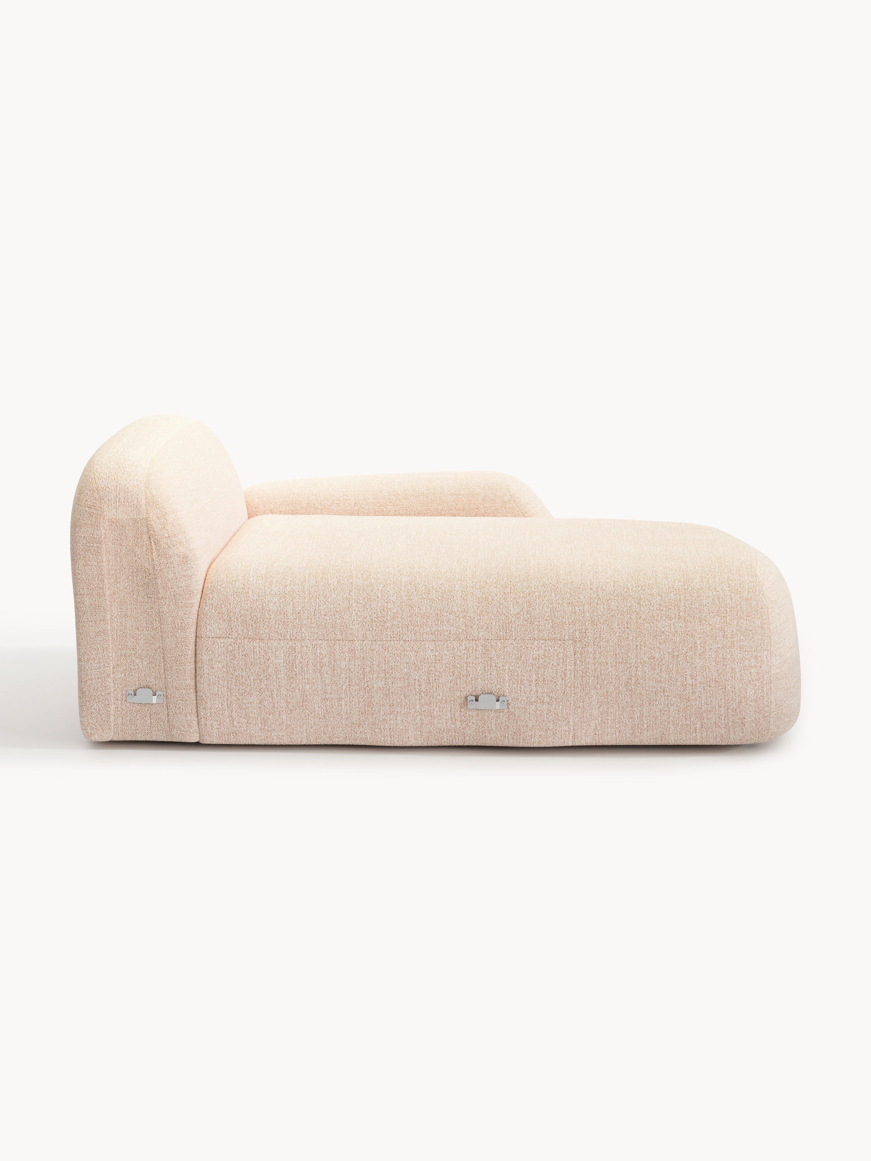 Bouclé-Chaise-Eckmodul Wolke
