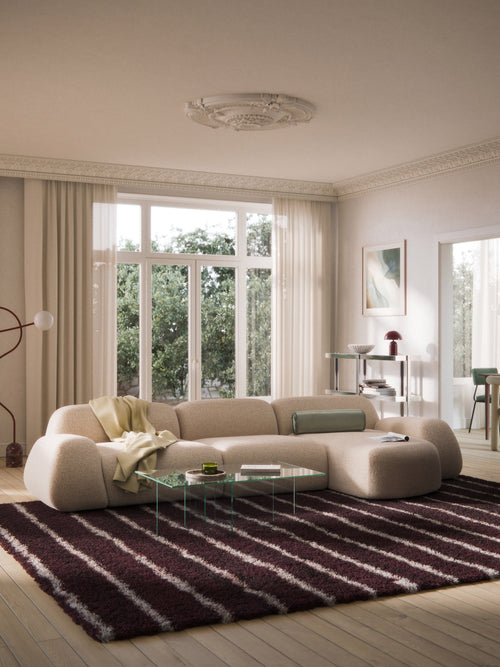 Bouclé-Chaise-Eckmodul Wolke