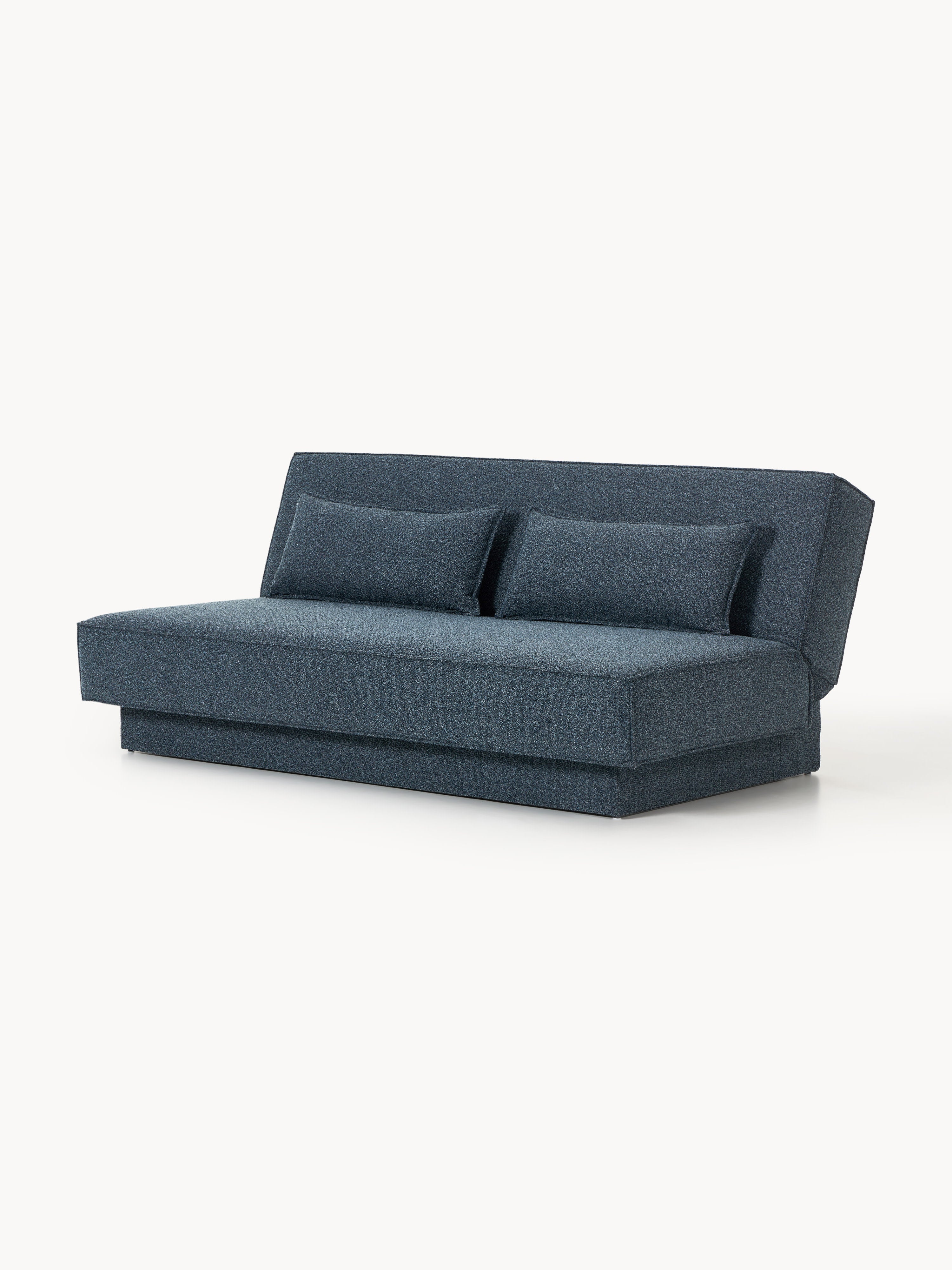 Bouclé-Schlafsofa David mit Stauraum