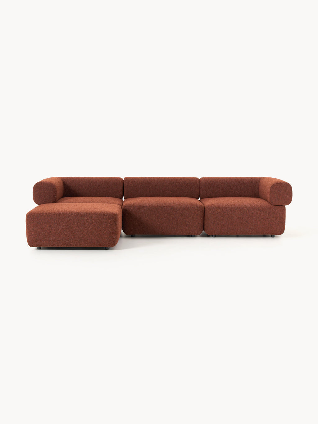 Galeriebild 1 - Modulares Bouclé-Sofa Anton (4-Sitzer) mit Hocker (links/rechts)