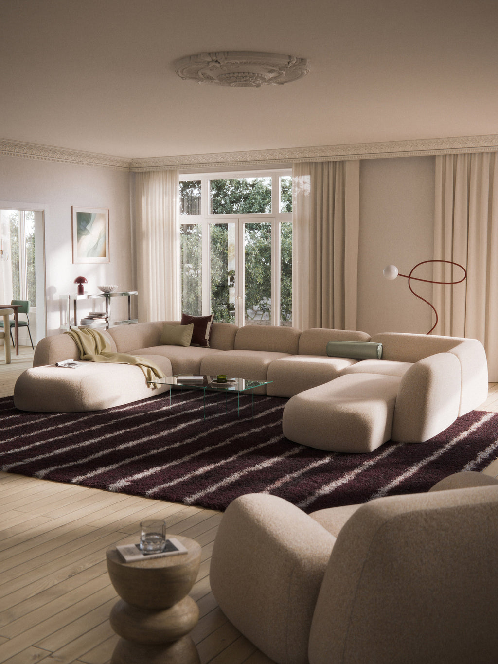 Modulares Bouclé-XL-Sofa Wolke