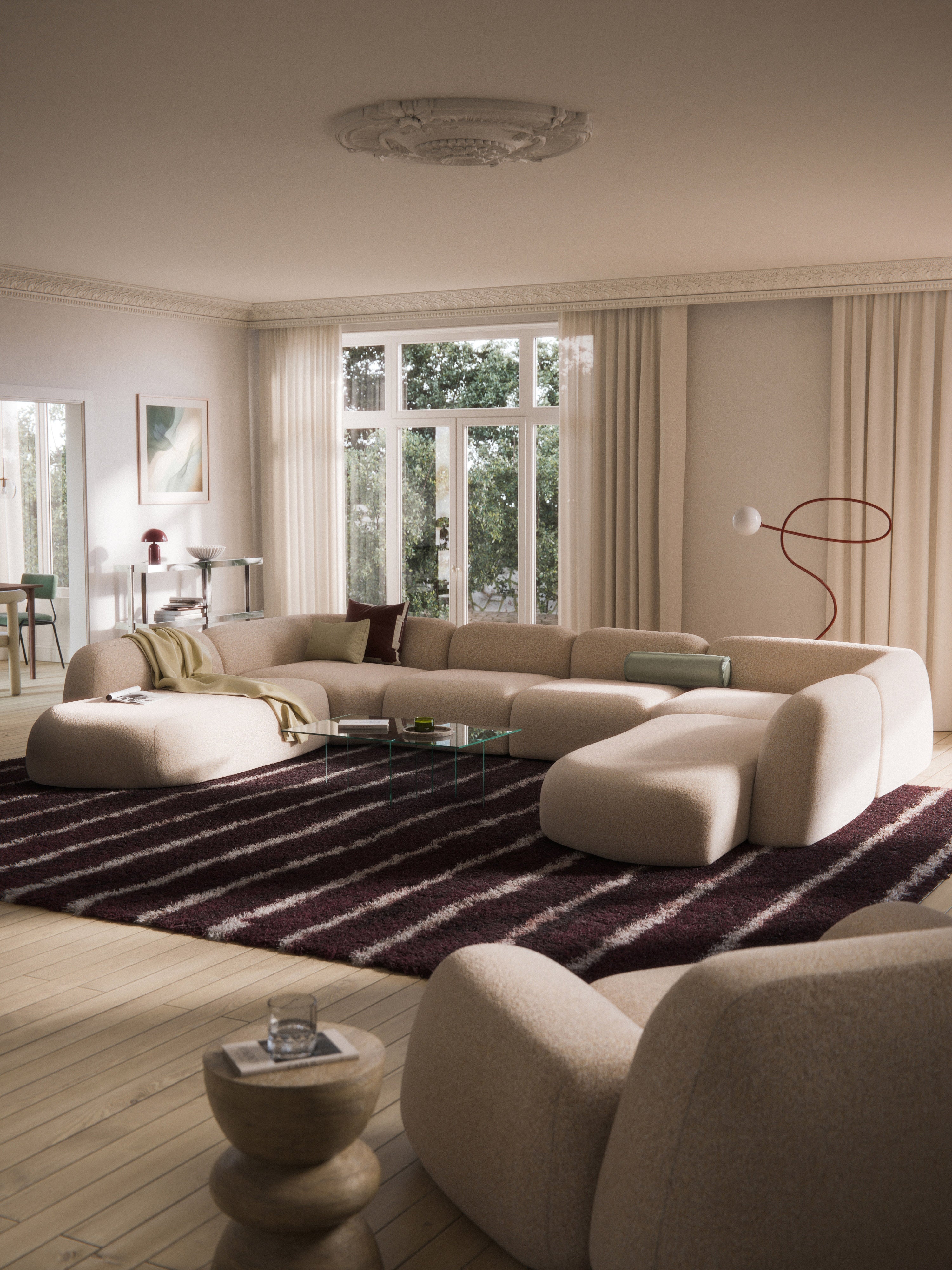 Modulares Bouclé-XL-Sofa Wolke