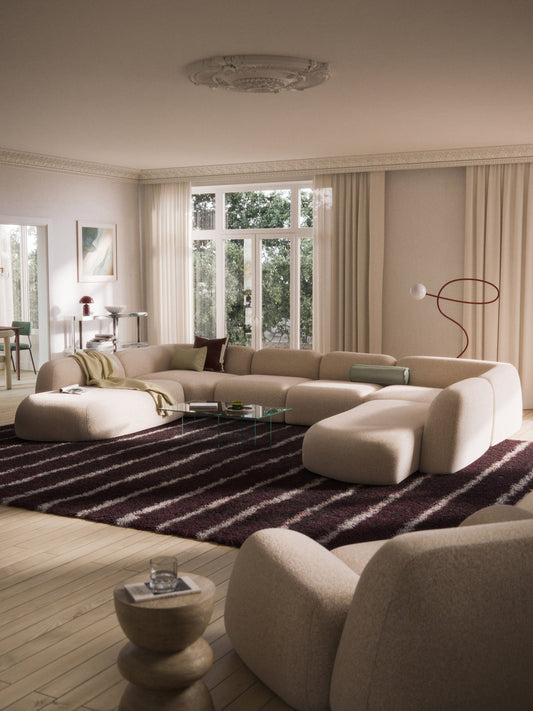 Modulares Bouclé-XL-Sofa Wolke