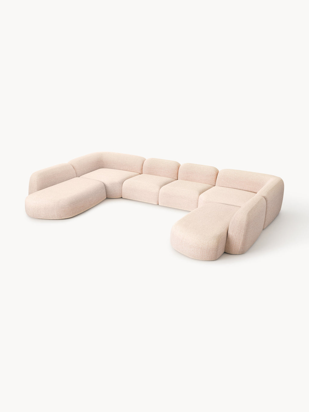 Modulares Bouclé-XL-Sofa Wolke