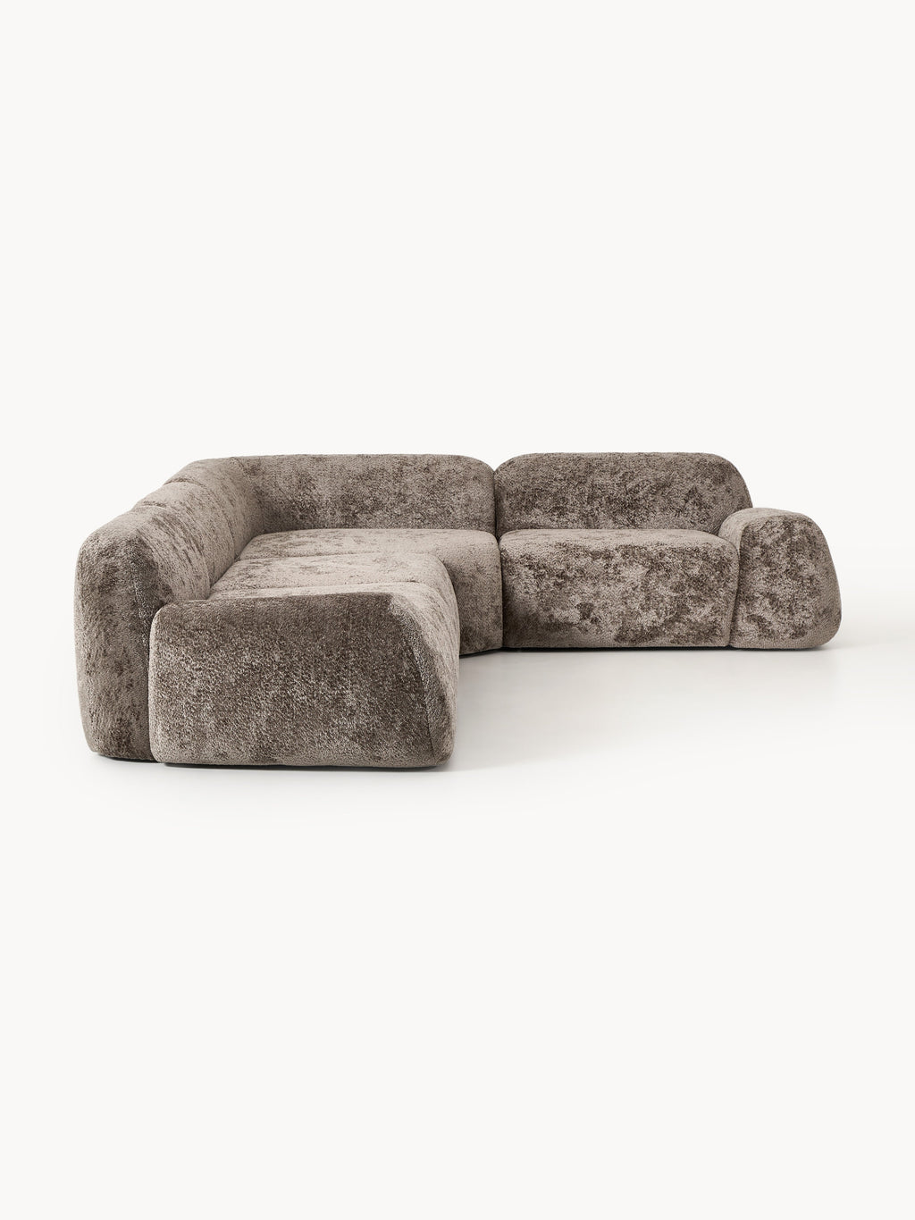 Modulares Teddy-Bouclé-Ecksofa Wolke (4-Sitzer)