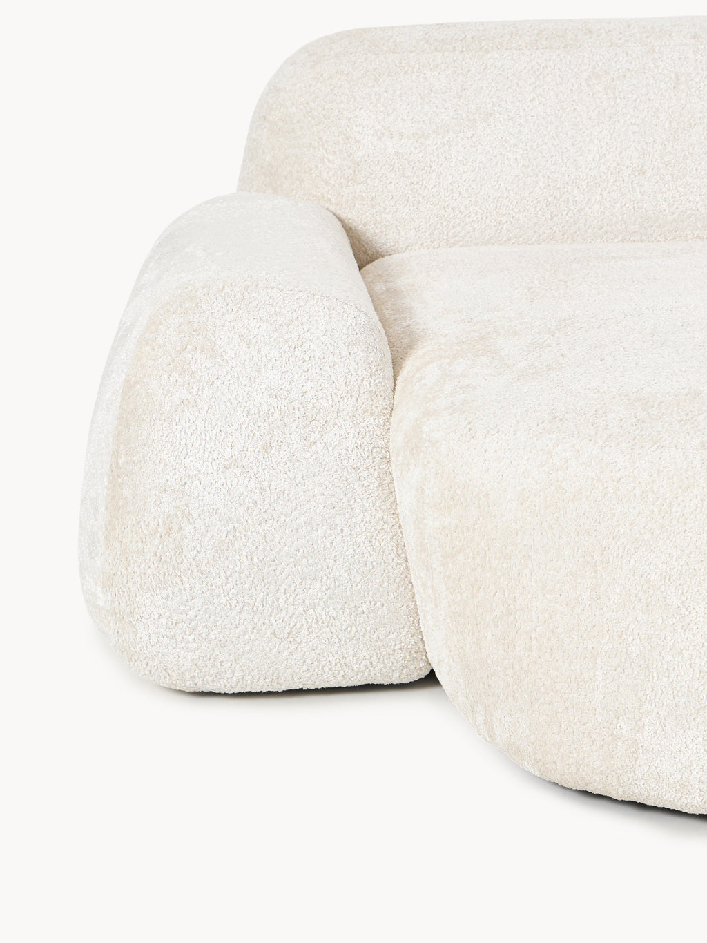 XL Modulares Teddy-Bouclé-Ecksofa Wolke mit Chaiselongue