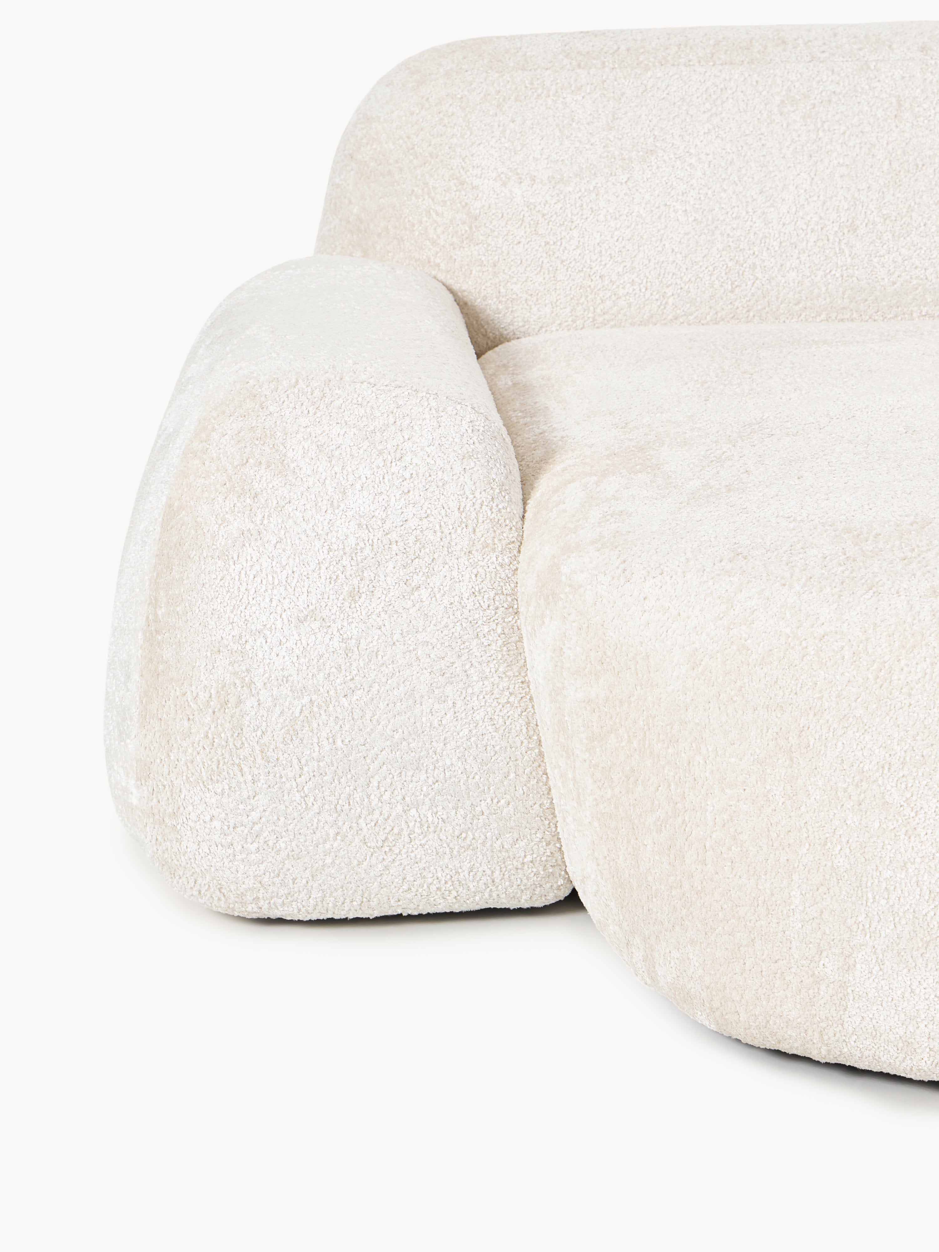 XL Modulares Teddy-Bouclé-Ecksofa Wolke mit Chaiselongue