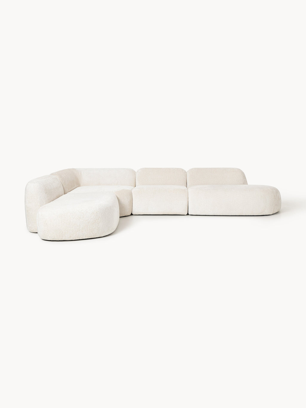 Galeriebild 1 - XL Modulares Teddy-Bouclé-Ecksofa Wolke mit Chaiselongue