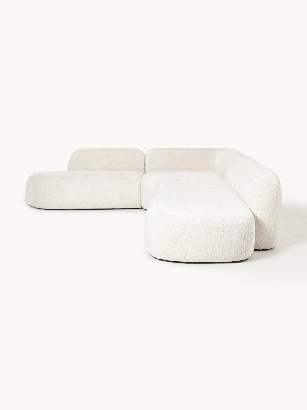 XL Modulares Teddy-Bouclé-Ecksofa Wolke mit Chaiselongue
