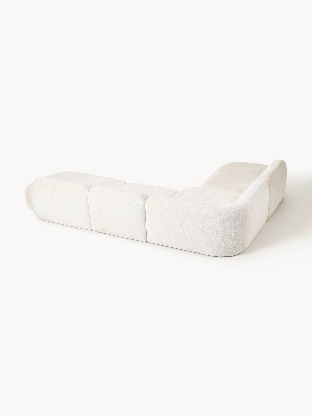 XL Modulares Teddy-Bouclé-Ecksofa Wolke mit Chaiselongue