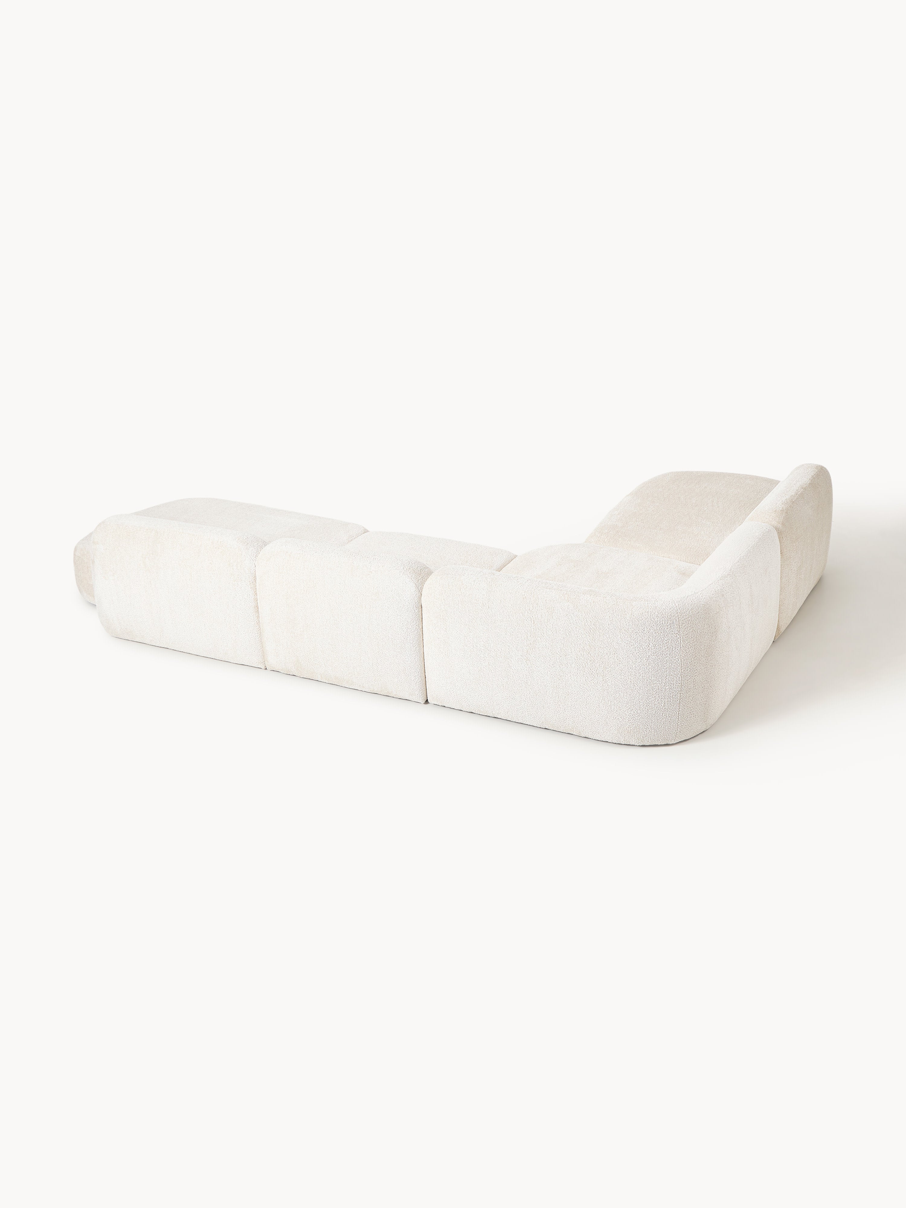XL Modulares Teddy-Bouclé-Ecksofa Wolke mit Chaiselongue