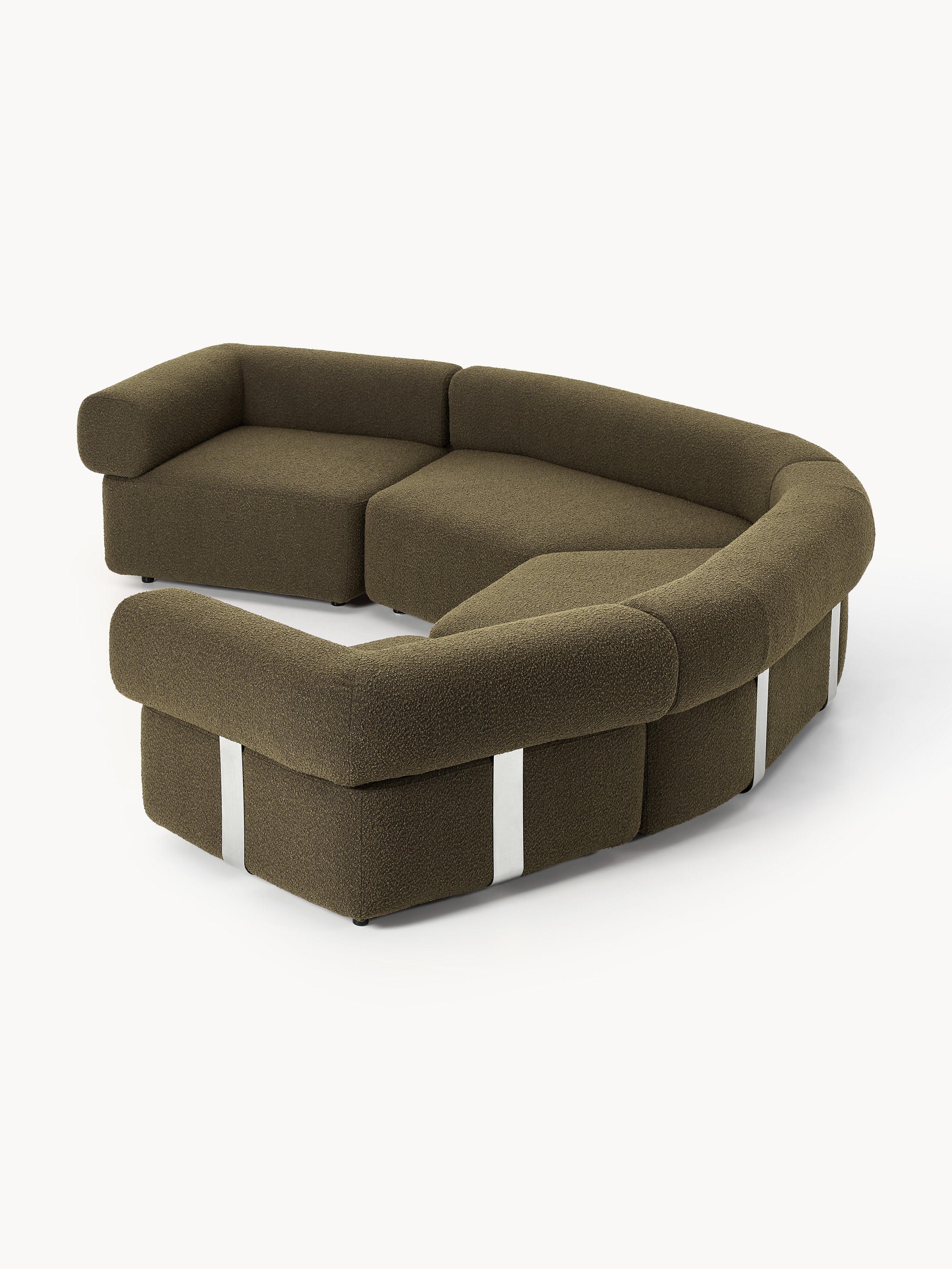 Großes modulares Bouclé-Sofa Anton