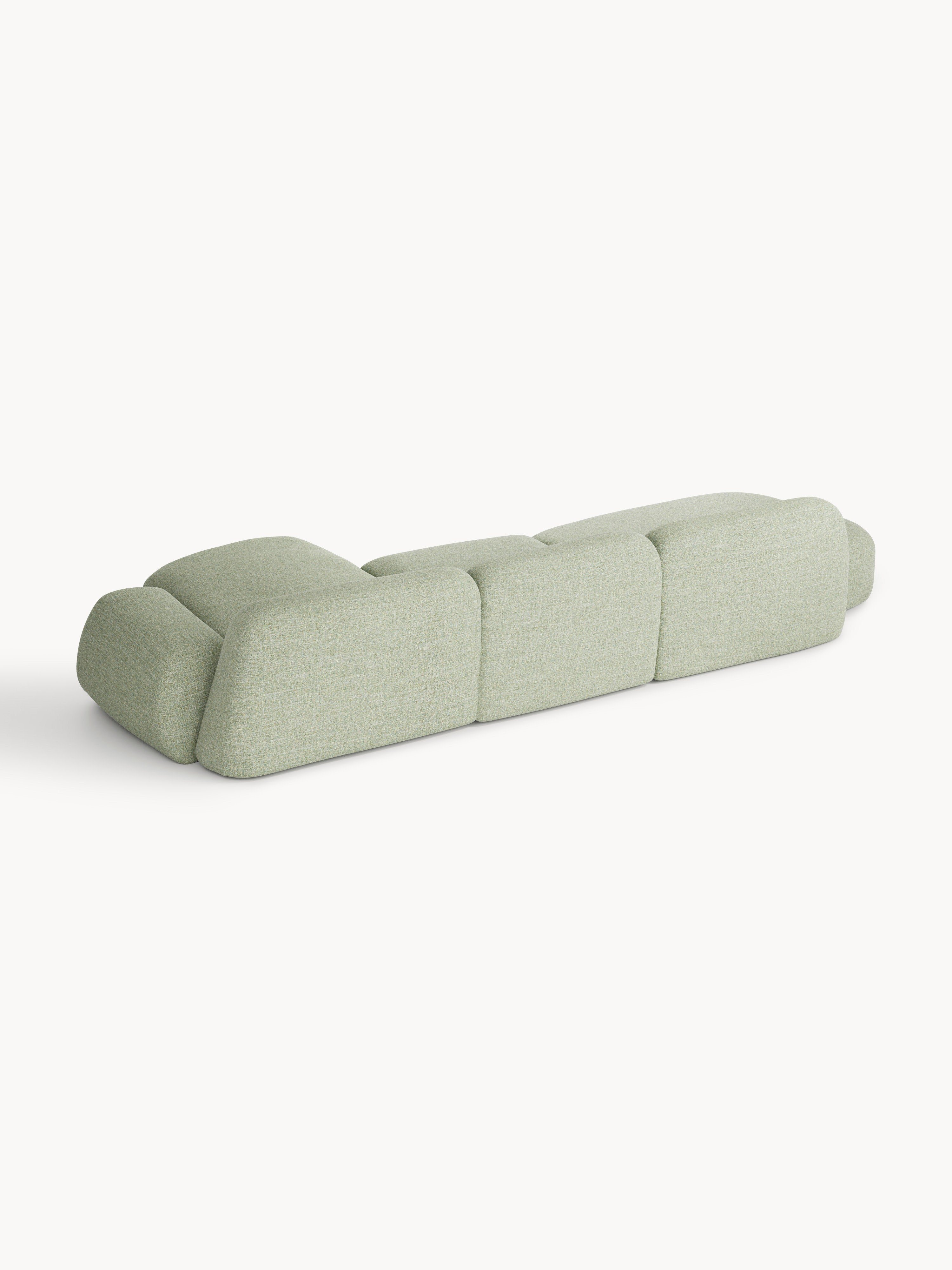 Modulares Bouclé-Ecksofa Wolke (4-Sitzer) mit Chaiselongue