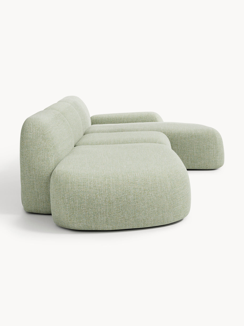 Modulares Bouclé-Ecksofa Wolke (4-Sitzer) mit Chaiselongue