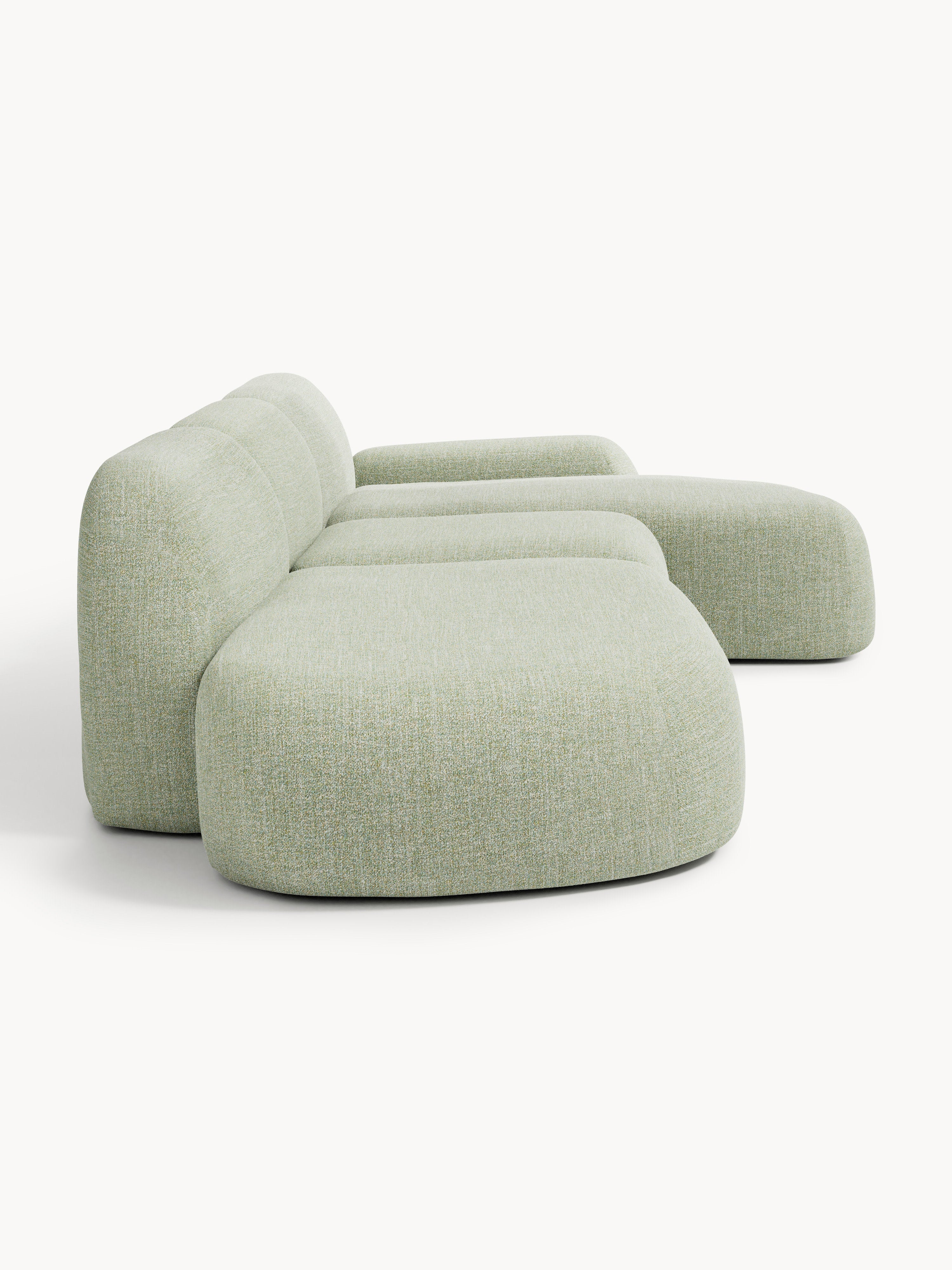 Modulares Bouclé-Ecksofa Wolke (4-Sitzer) mit Chaiselongue
