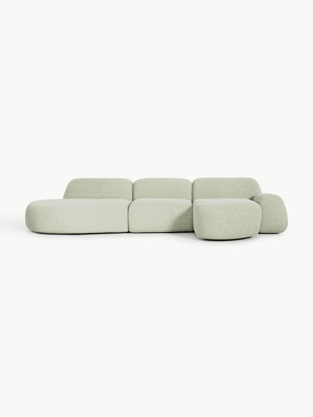 Galeriebild 1 - Modulares Bouclé-Ecksofa Wolke (4-Sitzer) mit Chaiselongue