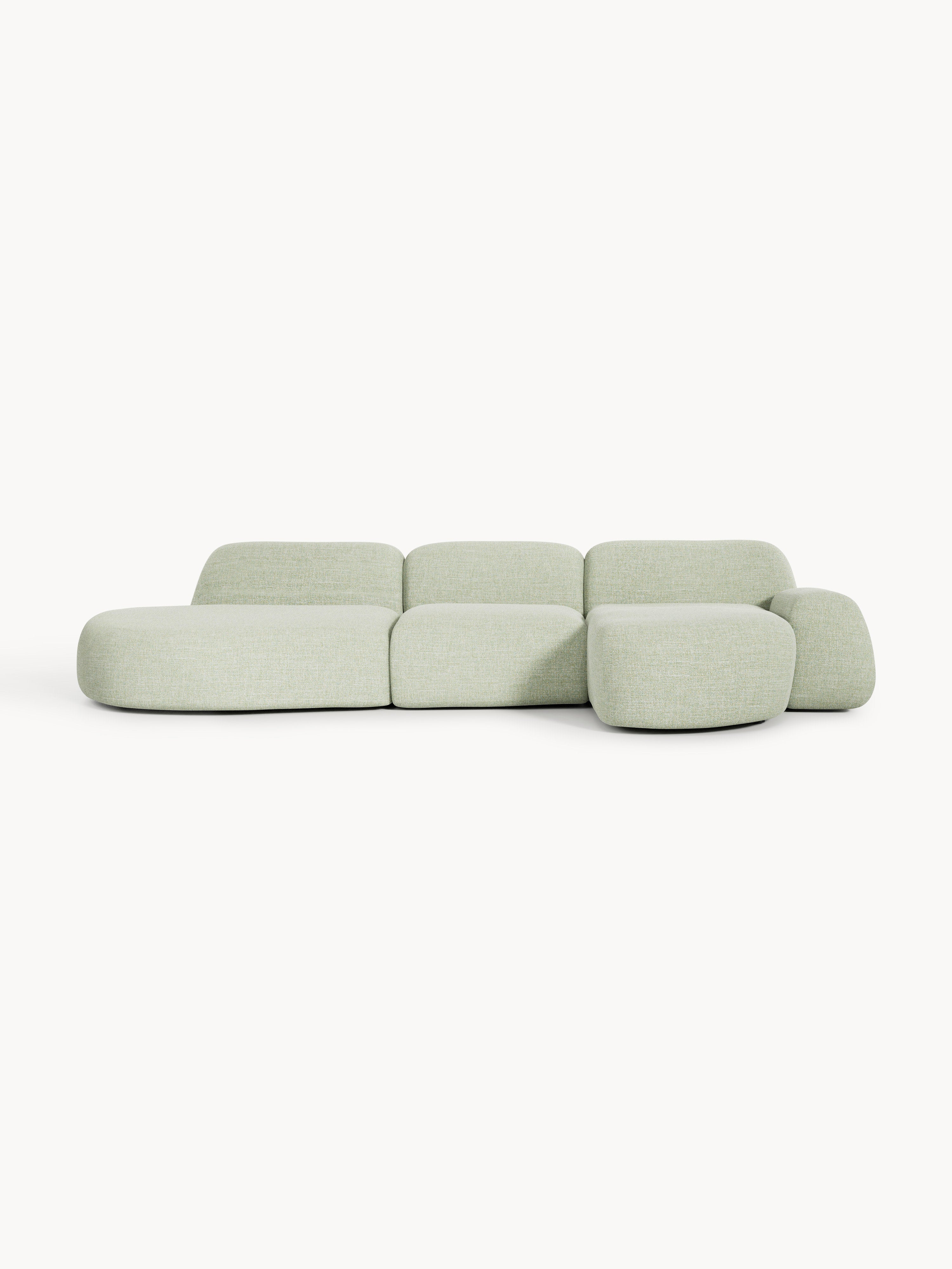 Galeriebild 1 - Modulares Bouclé-Ecksofa Wolke (4-Sitzer) mit Chaiselongue