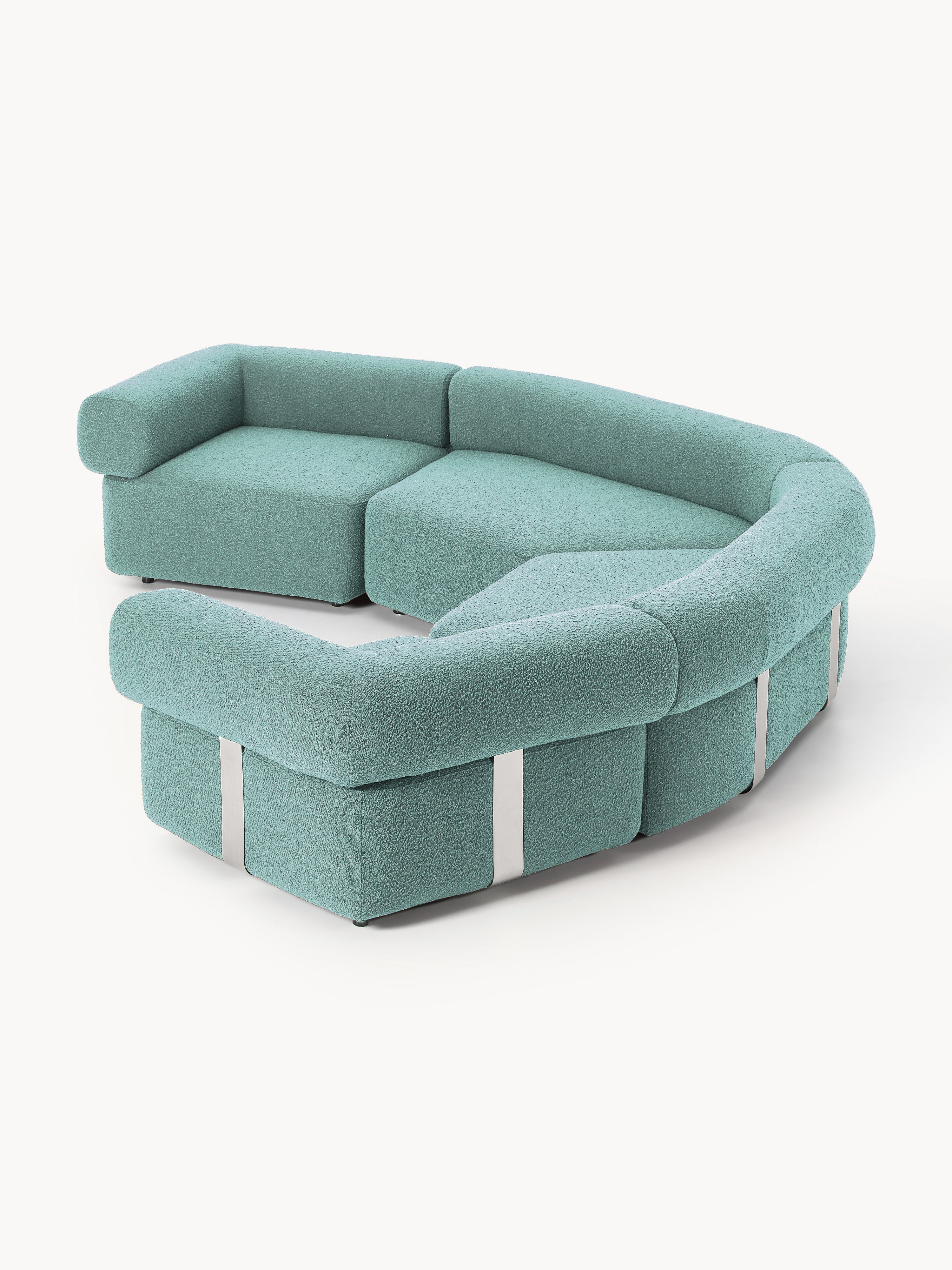 Großes modulares Bouclé-Sofa Anton