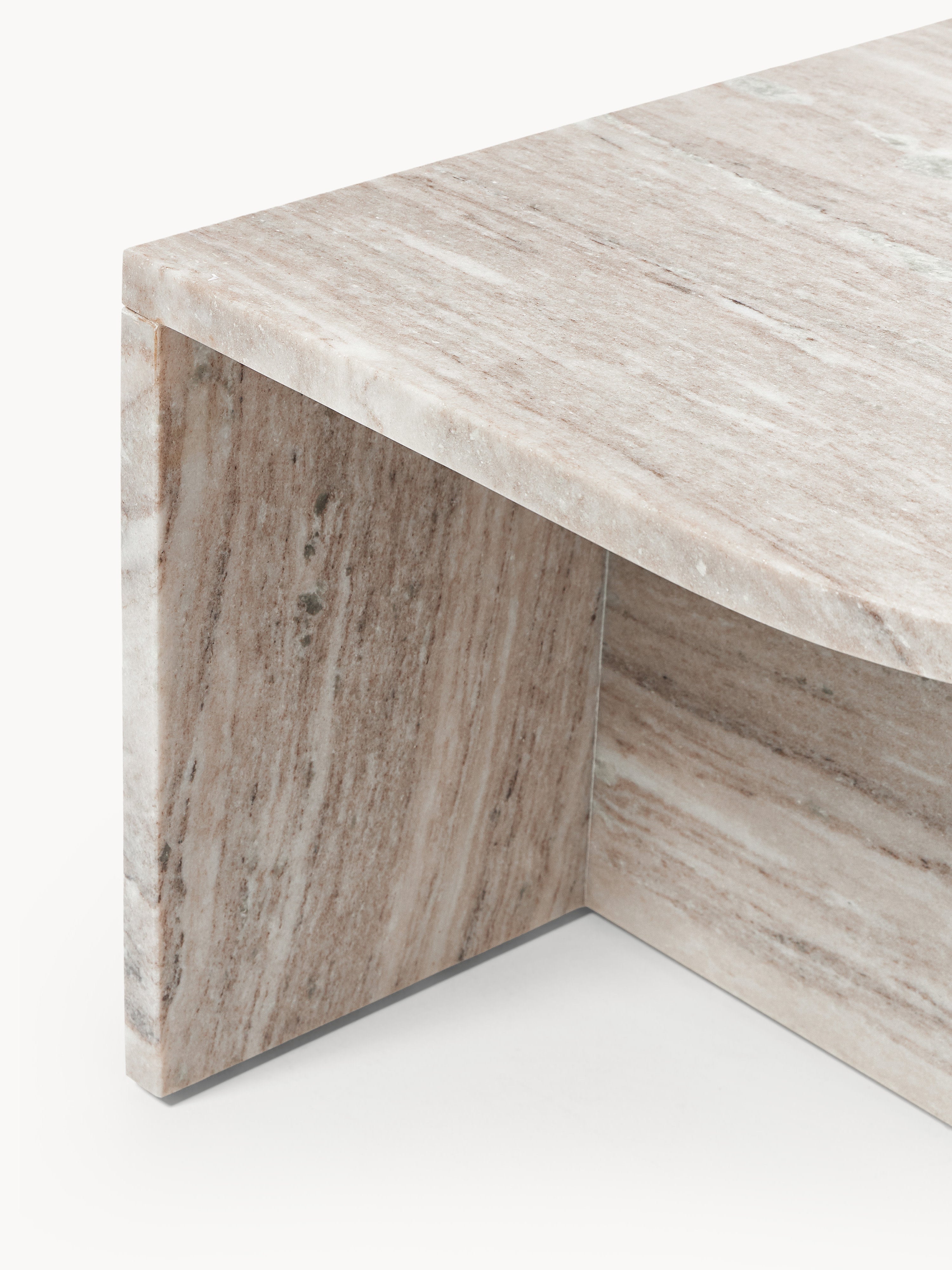 Ovaler Couchtisch Leander aus Marmor