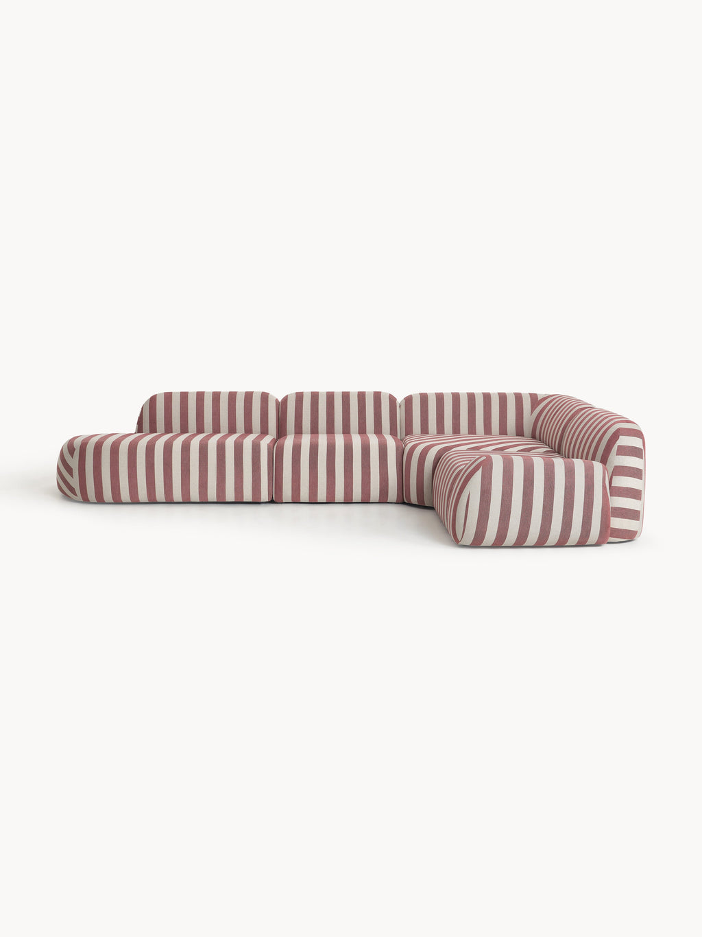 Galeriebild 1 - Modulares Gestreiftes XL-Ecksofa Wolke mit Chaiselongue