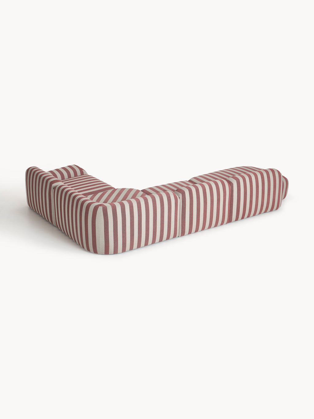 Modulares Gestreiftes XL-Ecksofa Wolke mit Chaiselongue