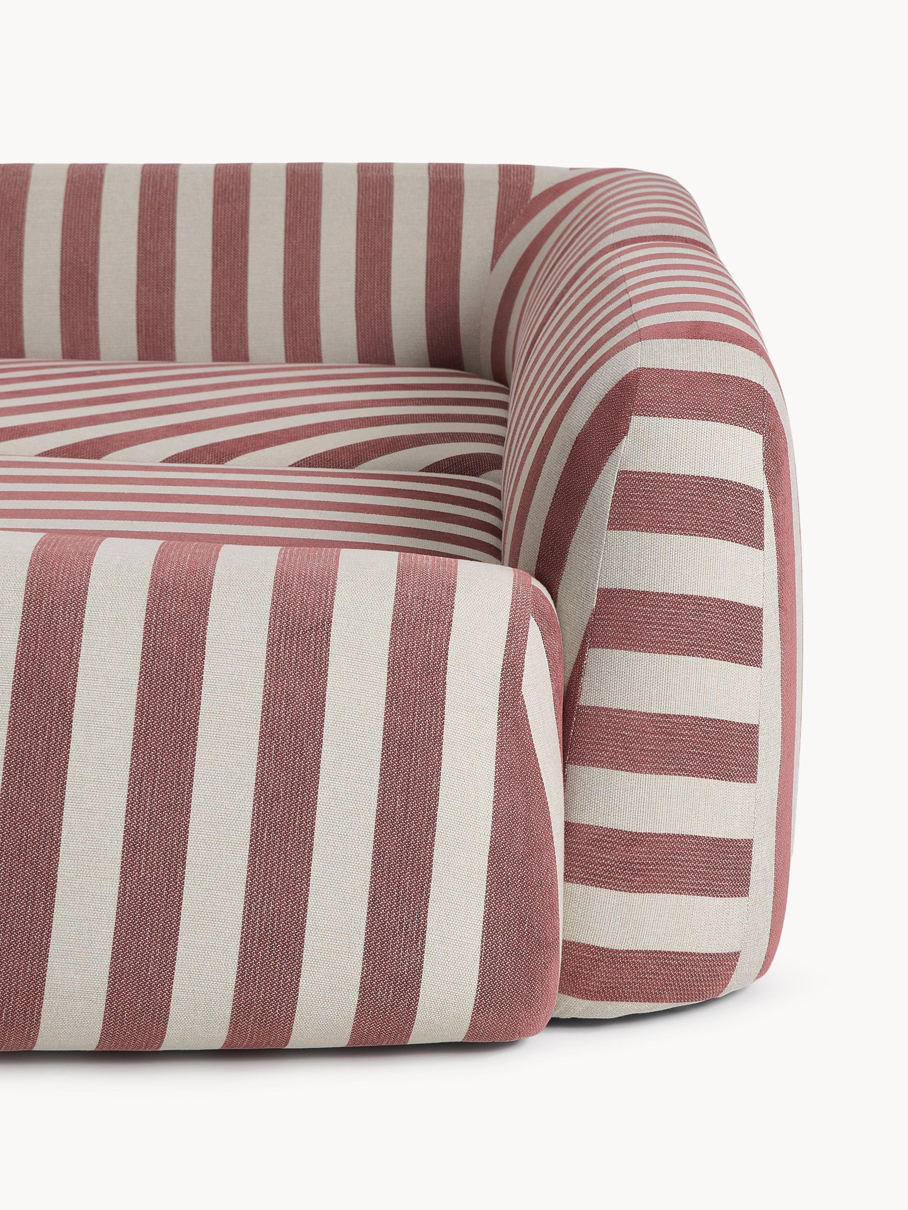 Modulares Gestreiftes XL-Ecksofa Wolke mit Chaiselongue