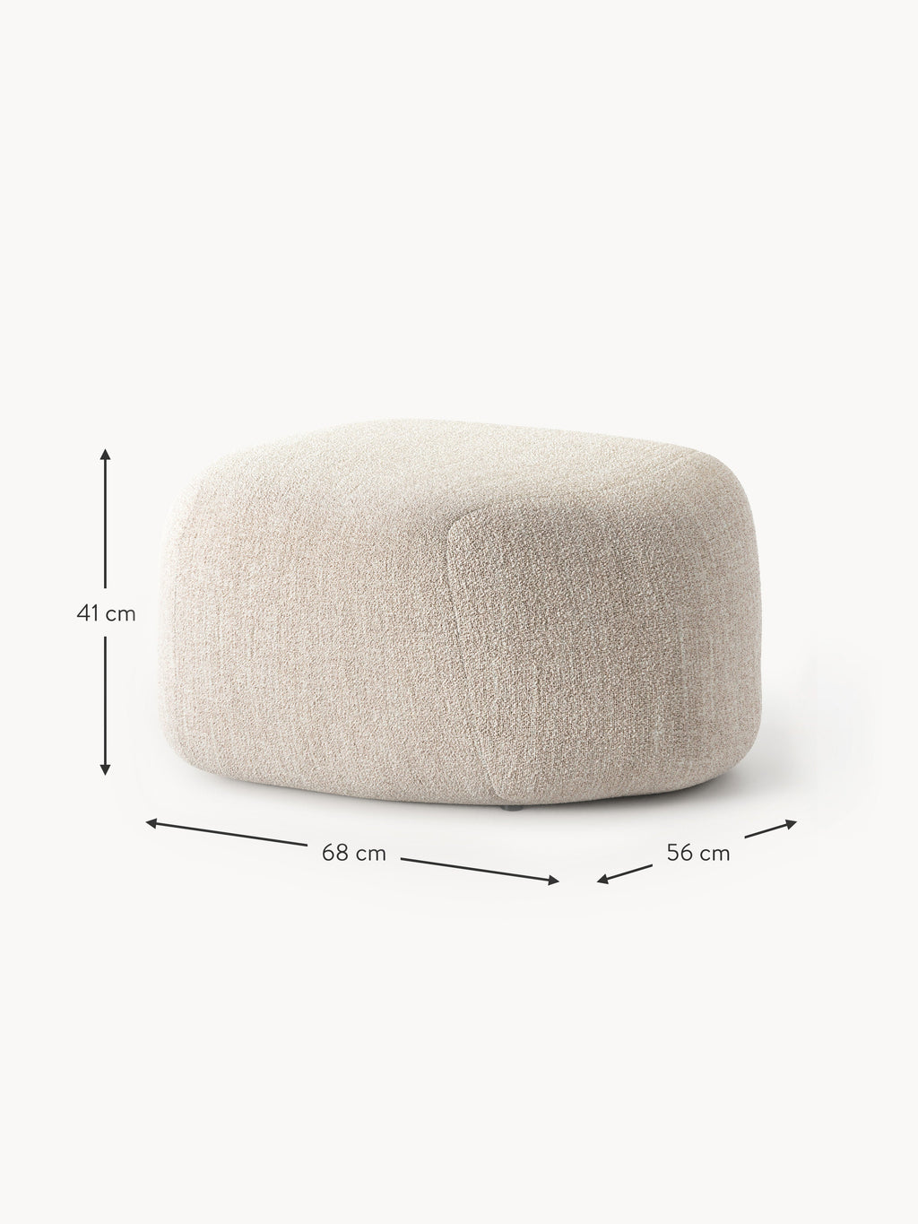Ovaler Bouclé-Sofa-Hocker Wolke