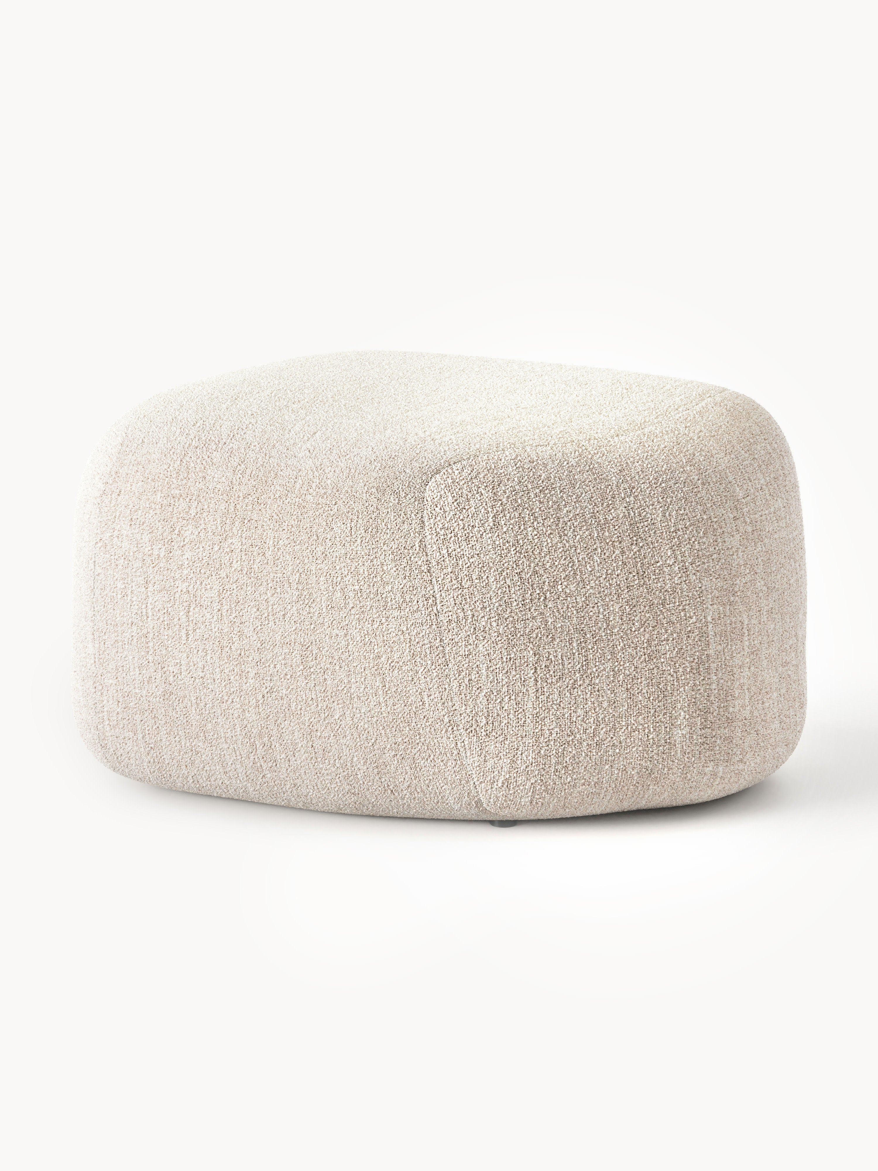 Galeriebild 1 - Ovaler Bouclé-Sofa-Hocker Wolke
