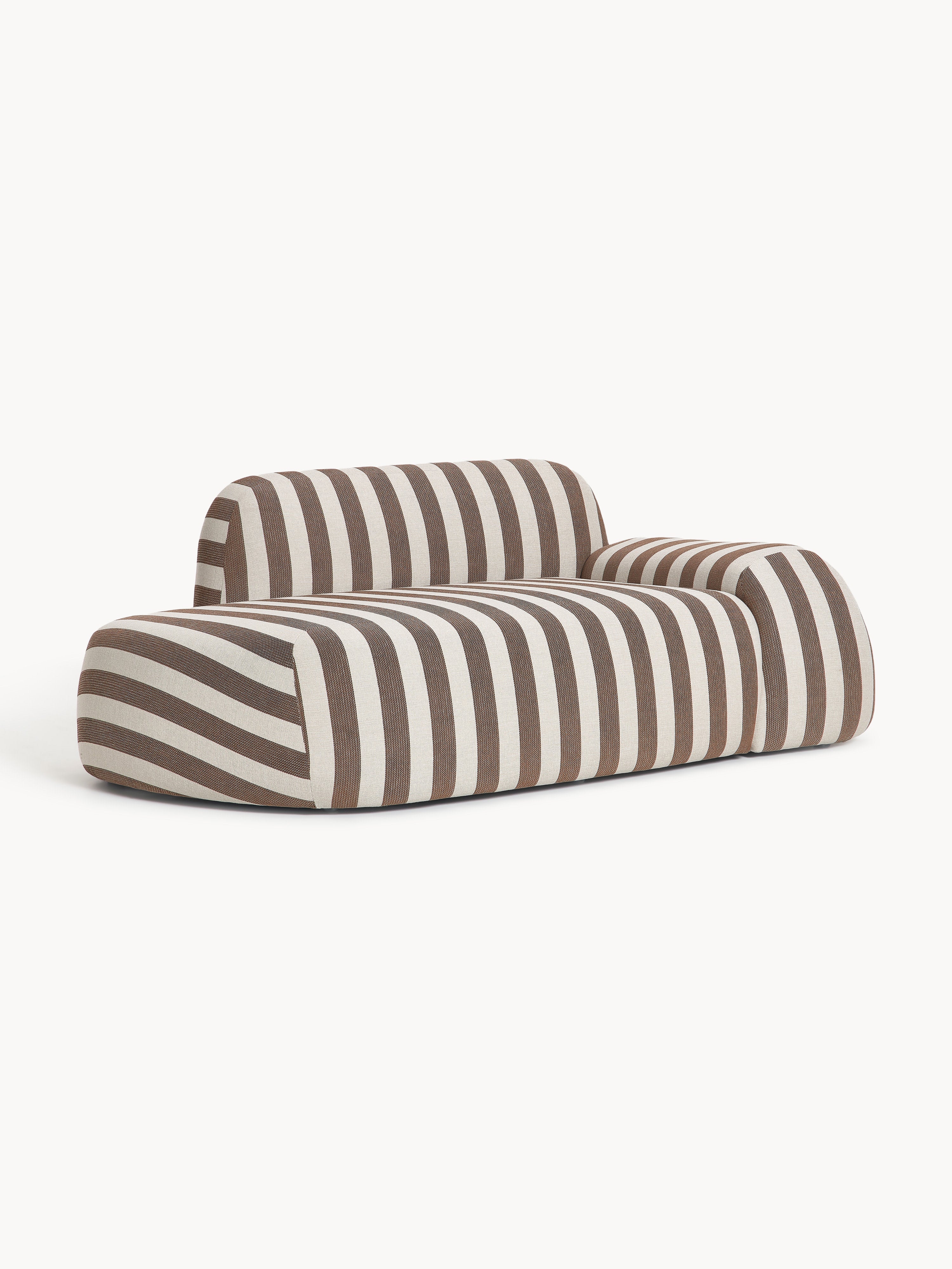Gestreiftes Sofa Wolke (2-Sitzer) mit Chaiselongue
