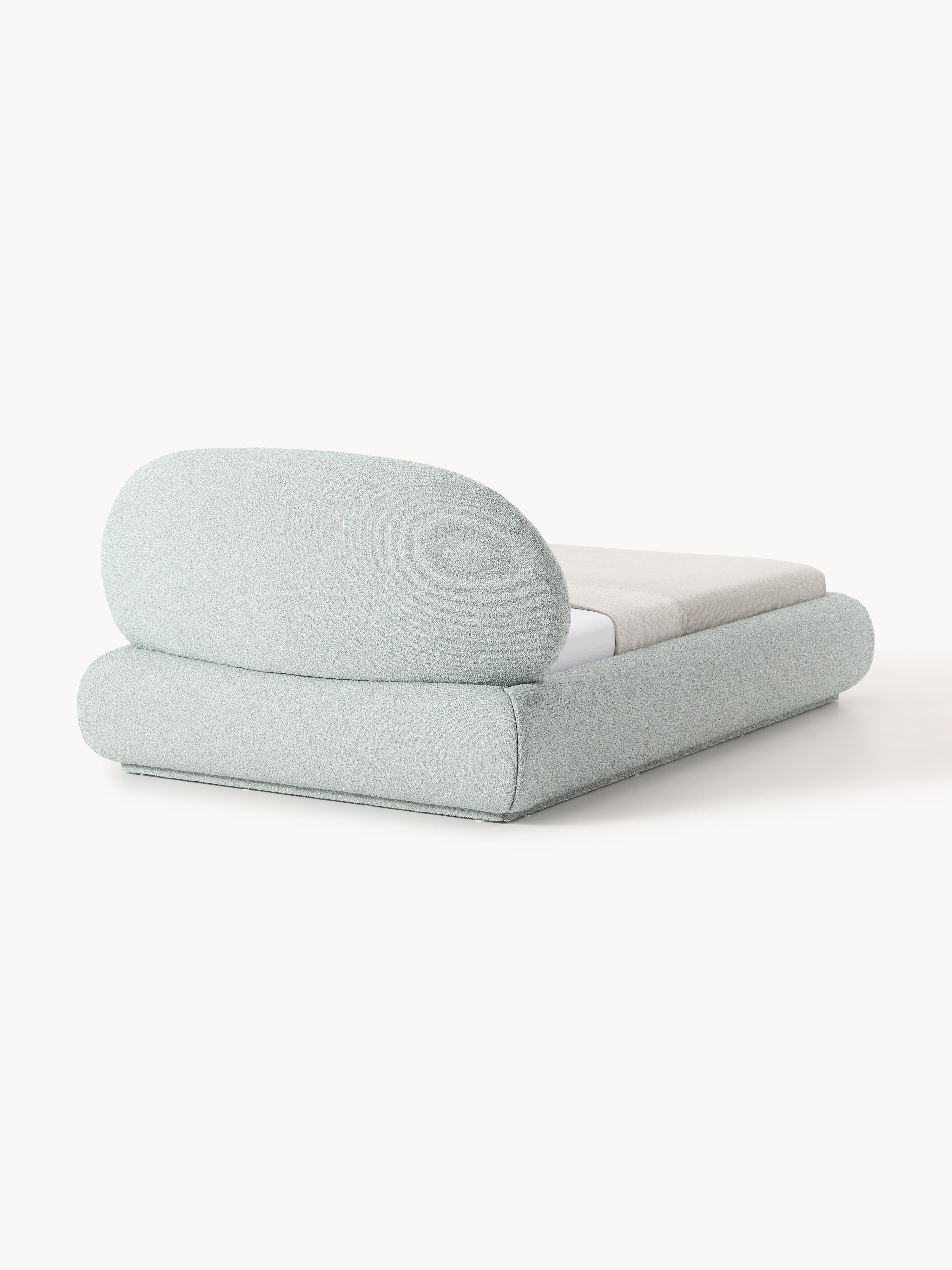 Bouclé-Polster-Einzelbett Alba