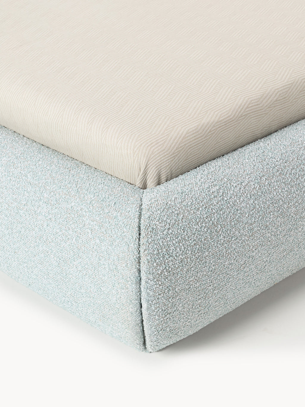 Bouclé-Polster-Einzelbett Alba