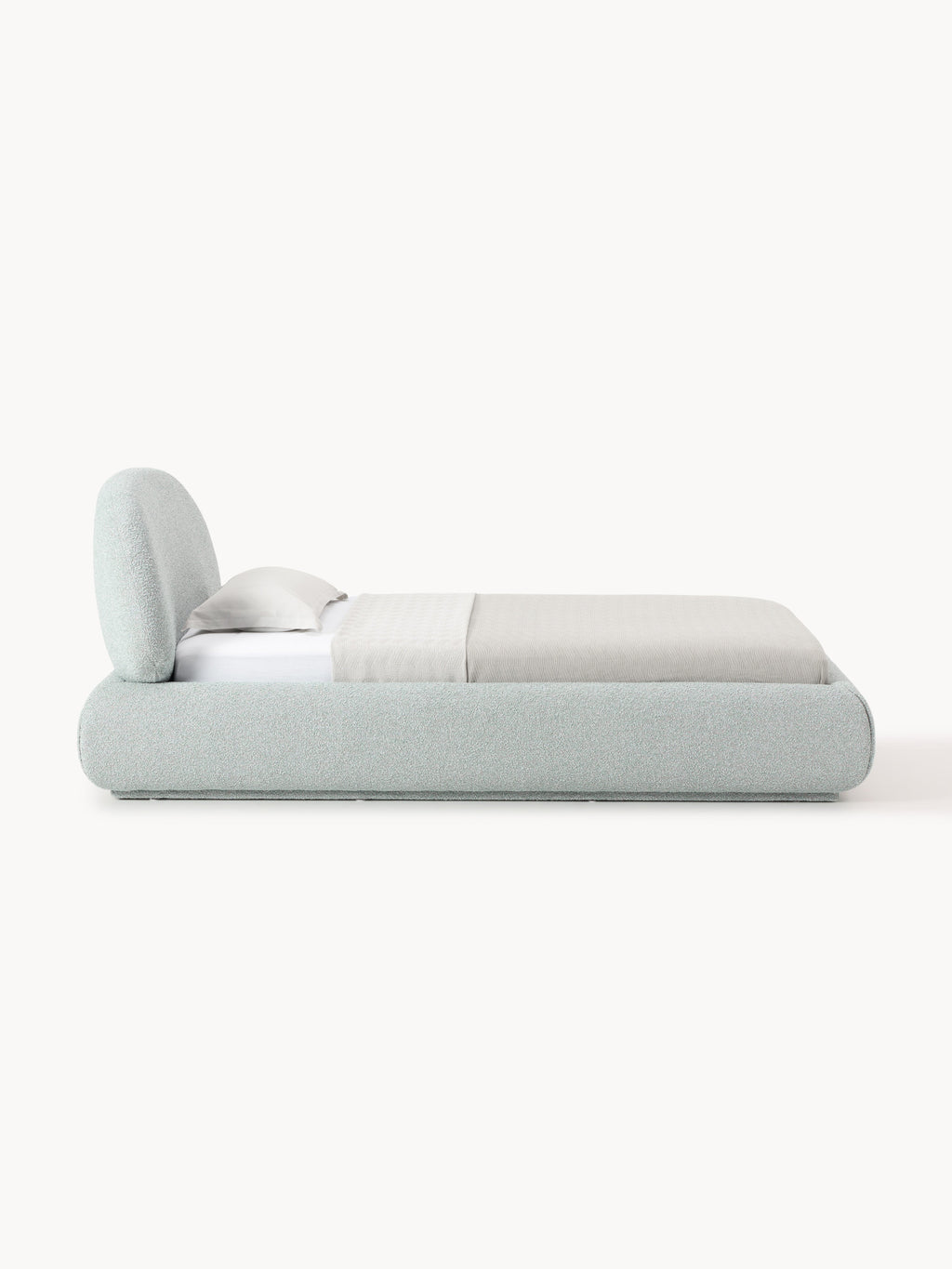 Bouclé-Polster-Einzelbett Alba