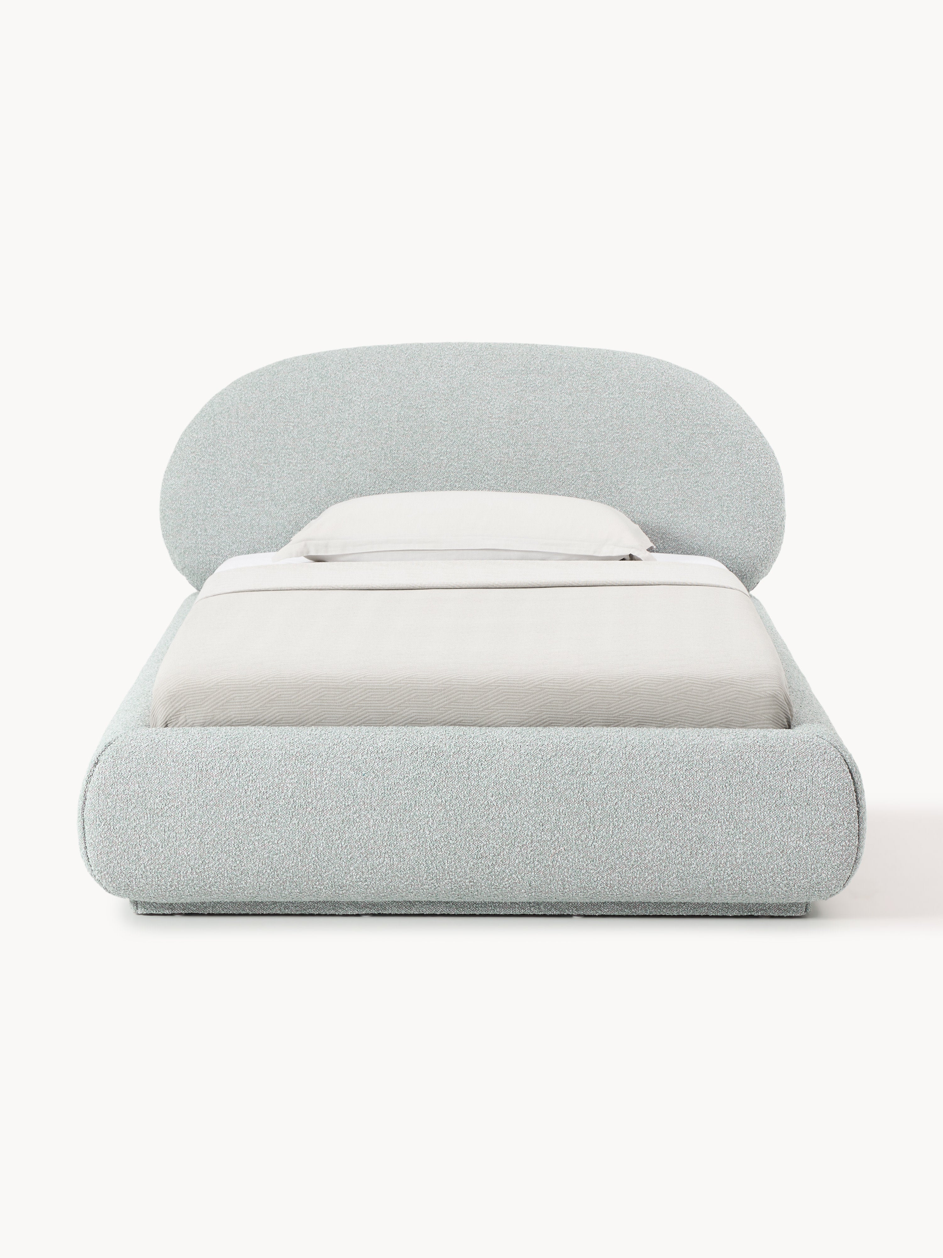 Bouclé-Polster-Einzelbett Alba