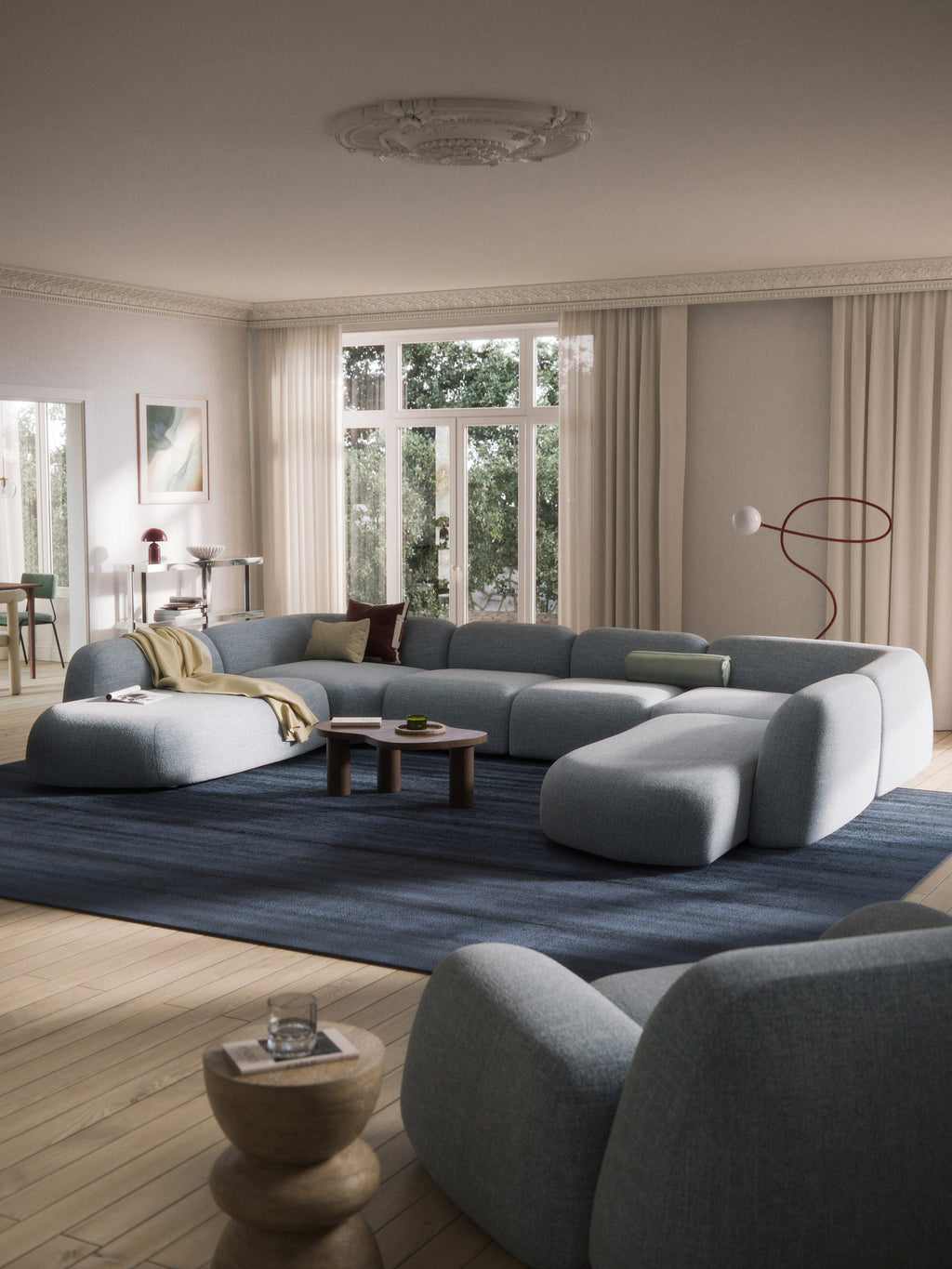 Modulares Bouclé-XL-Sofa Wolke