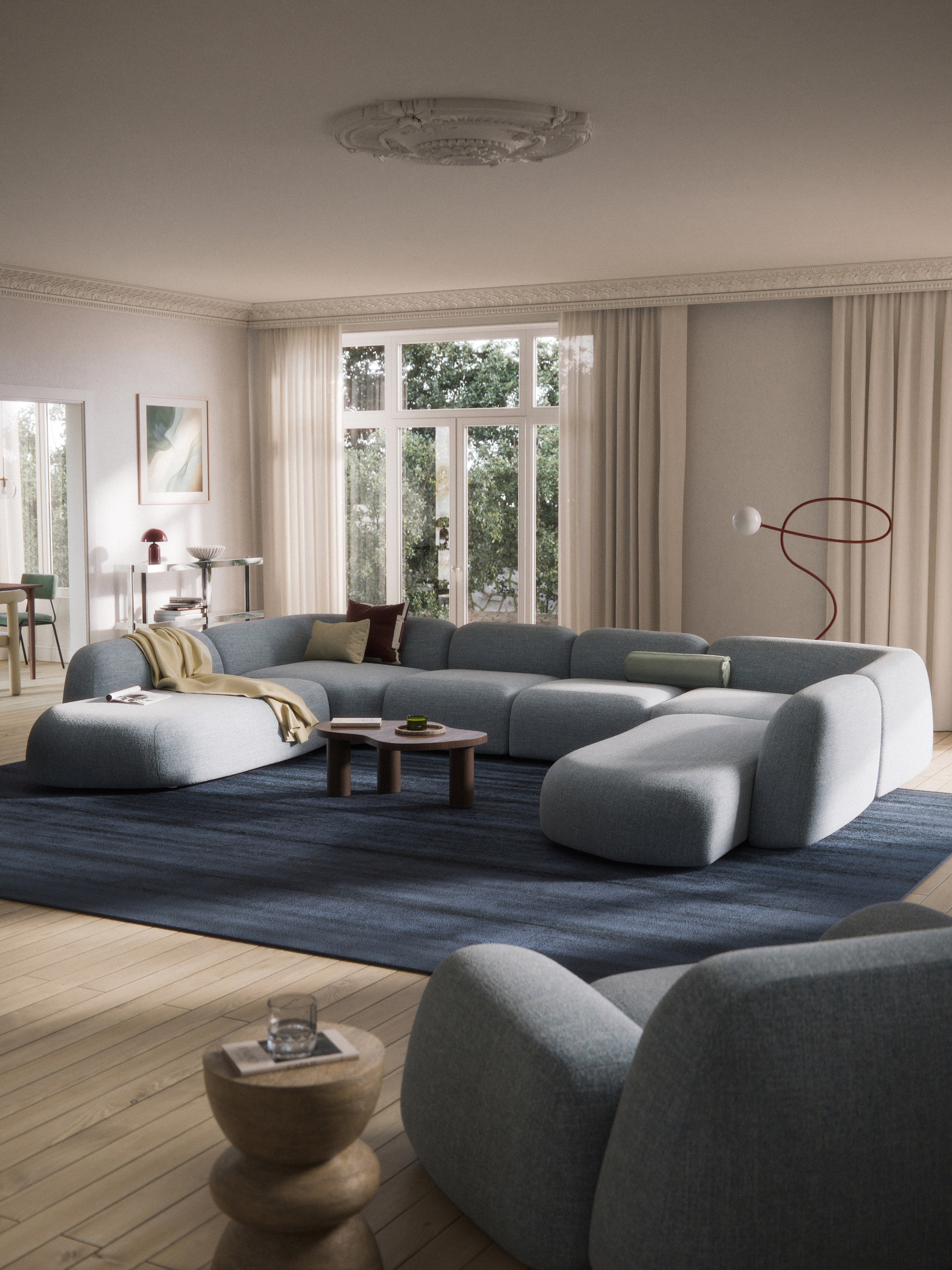 Modulares Bouclé-XL-Sofa Wolke