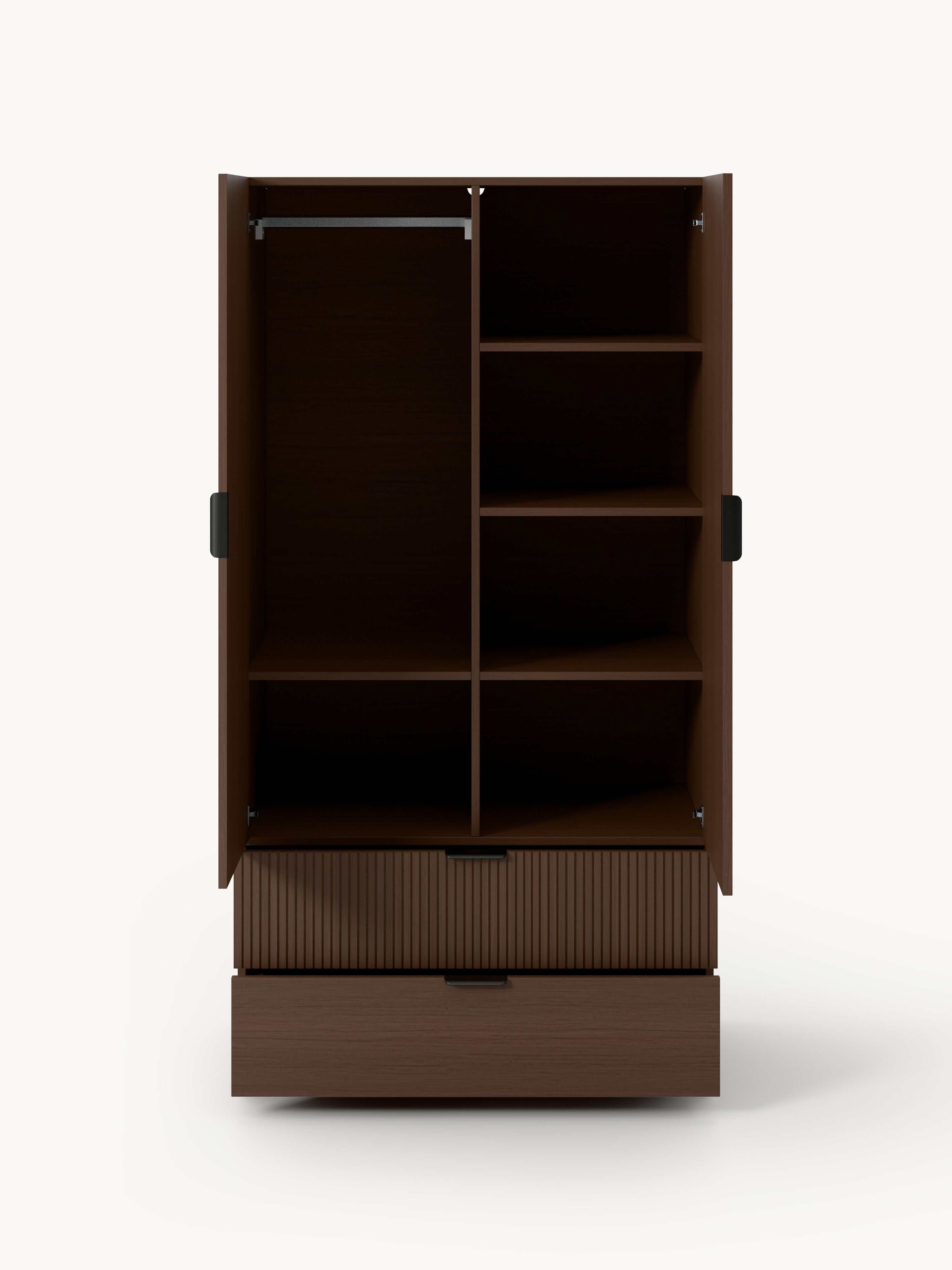 Kompakt-Kleiderschrank Sato aus Holz