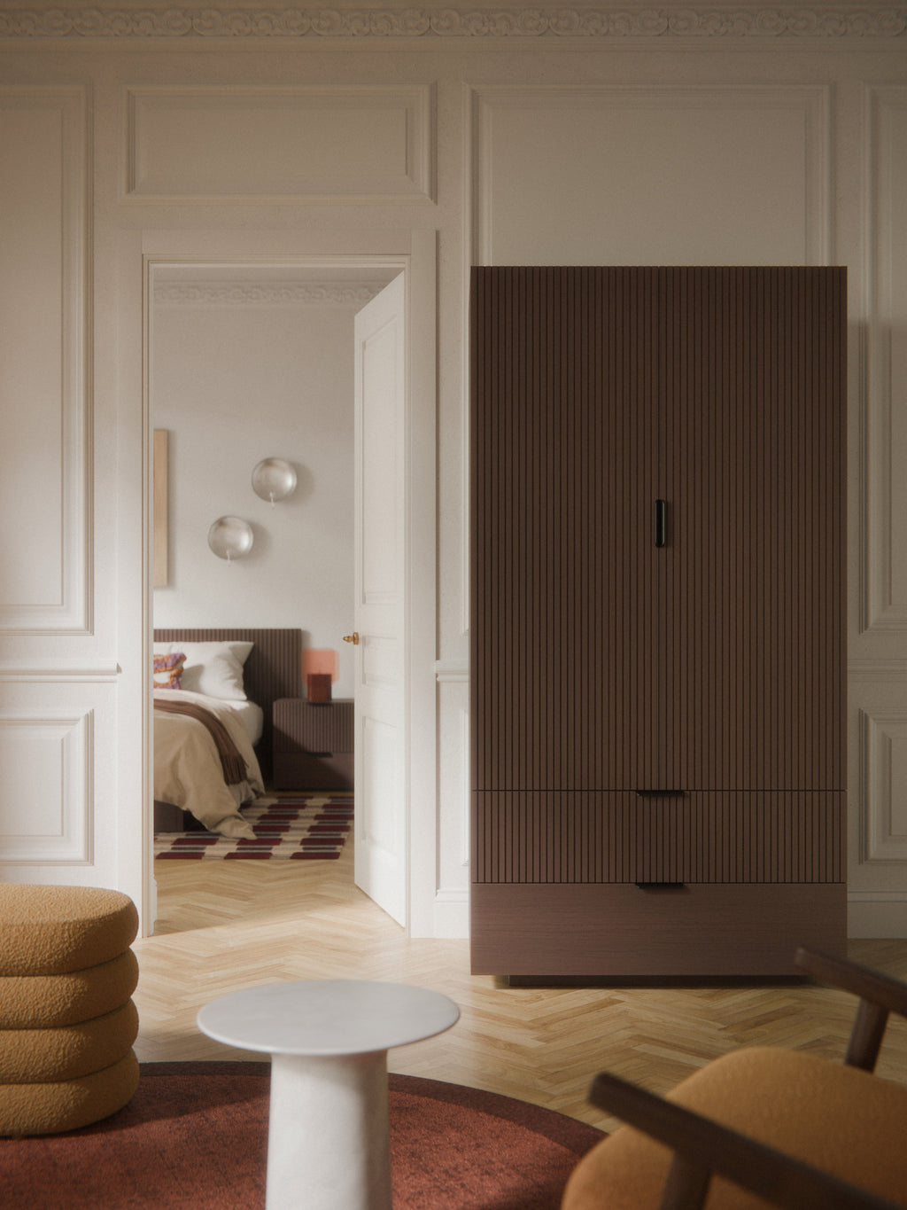 Kompakt-Kleiderschrank Sato aus Holz