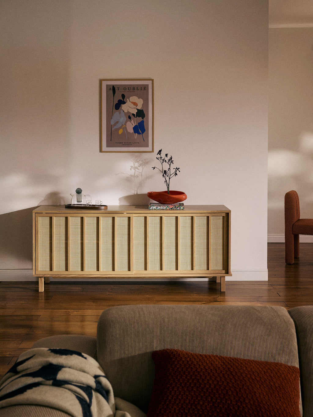 Sideboard Echo mit Rattan-Fronten