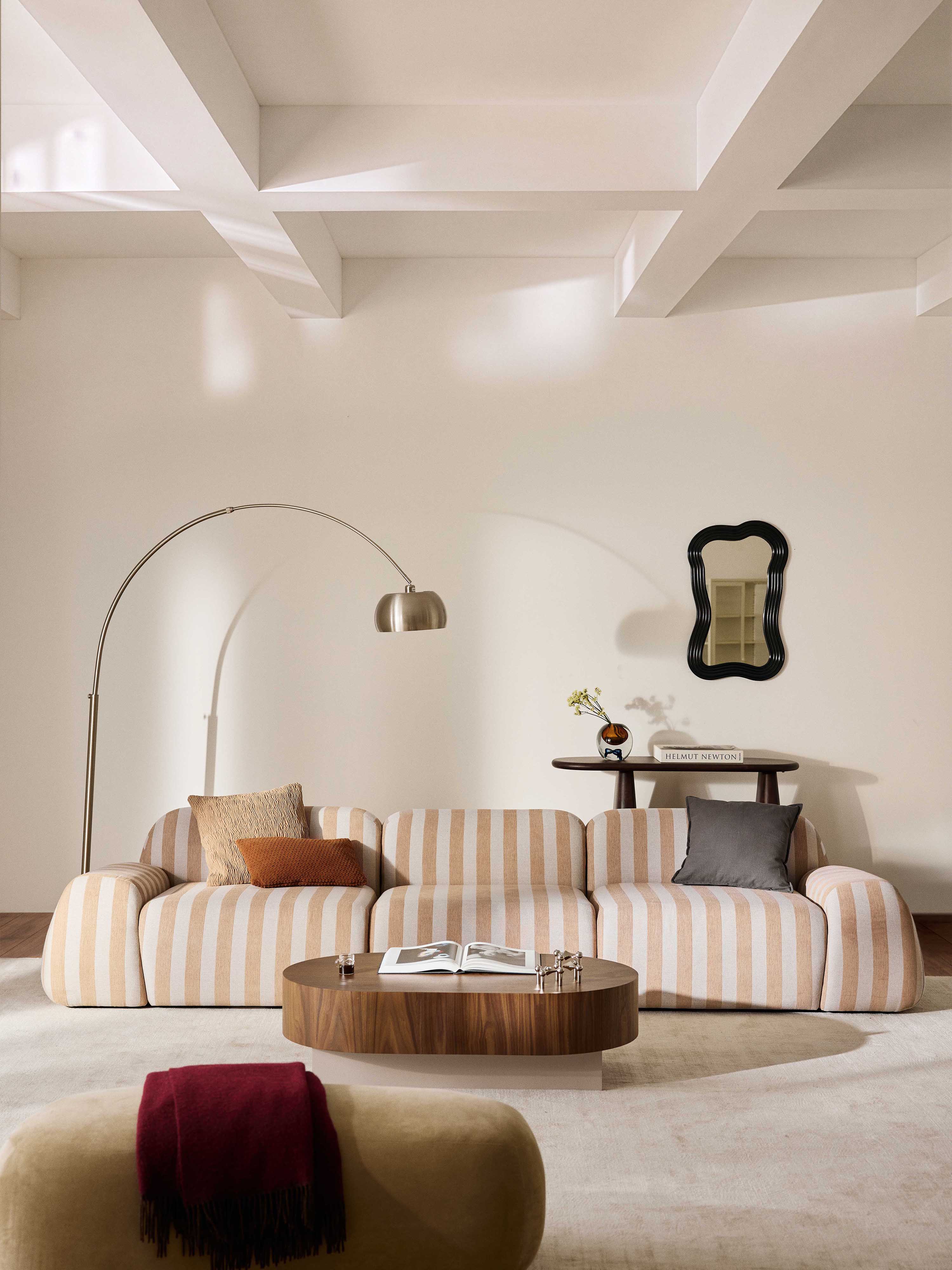 Modulares Gestreiftes Sofa Wolke (4-Sitzer)