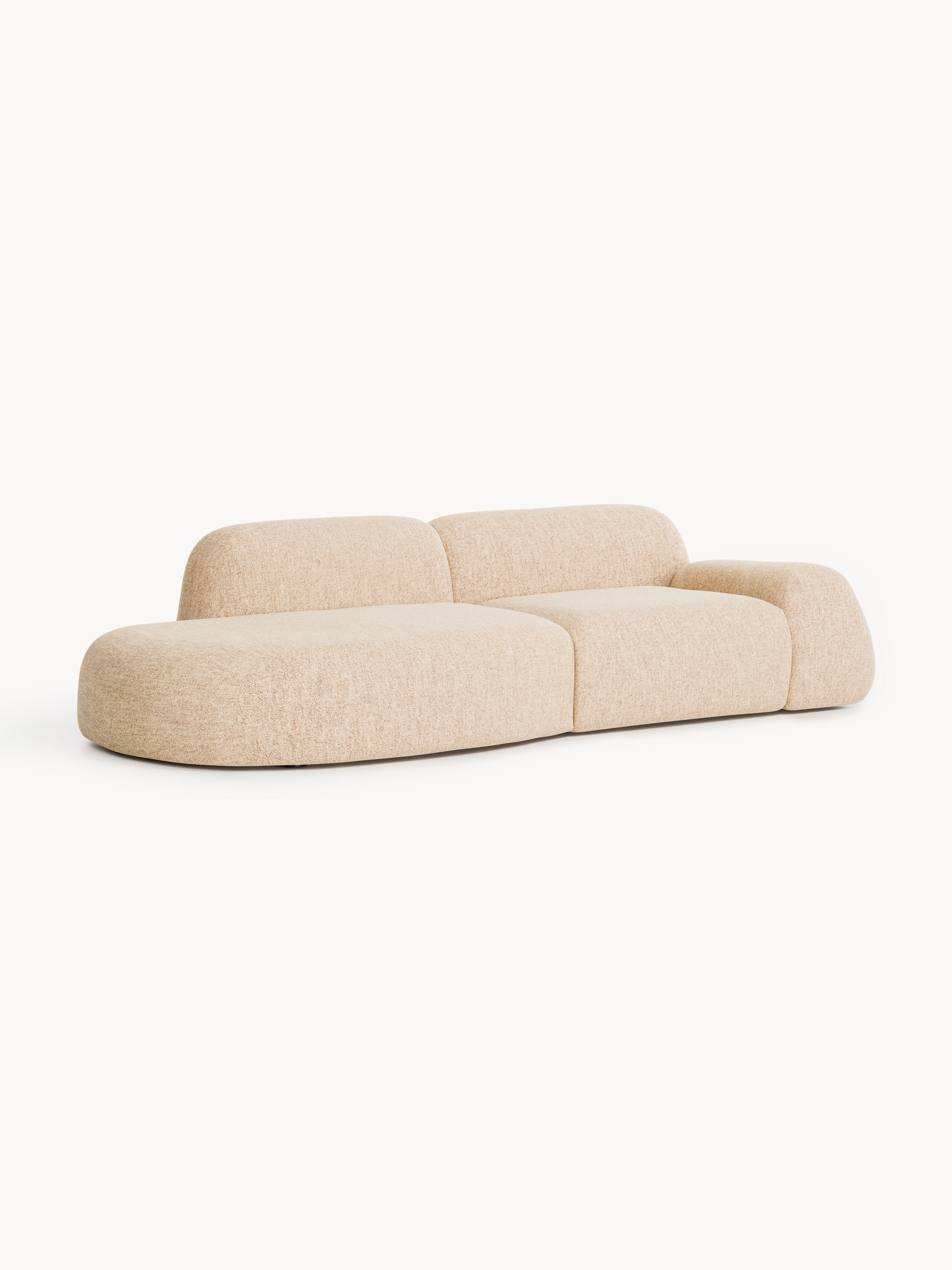 Modulare Bouclé-Chaise Wolke (3-Sitzer)